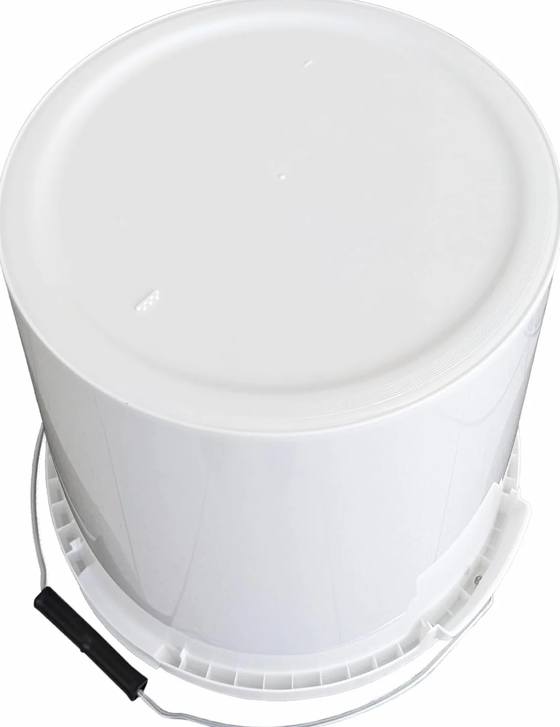 Secchio in plastica, 20 litri, bianco traffico, con coperchio per alimenti trasporto box manico in metallo latte milk