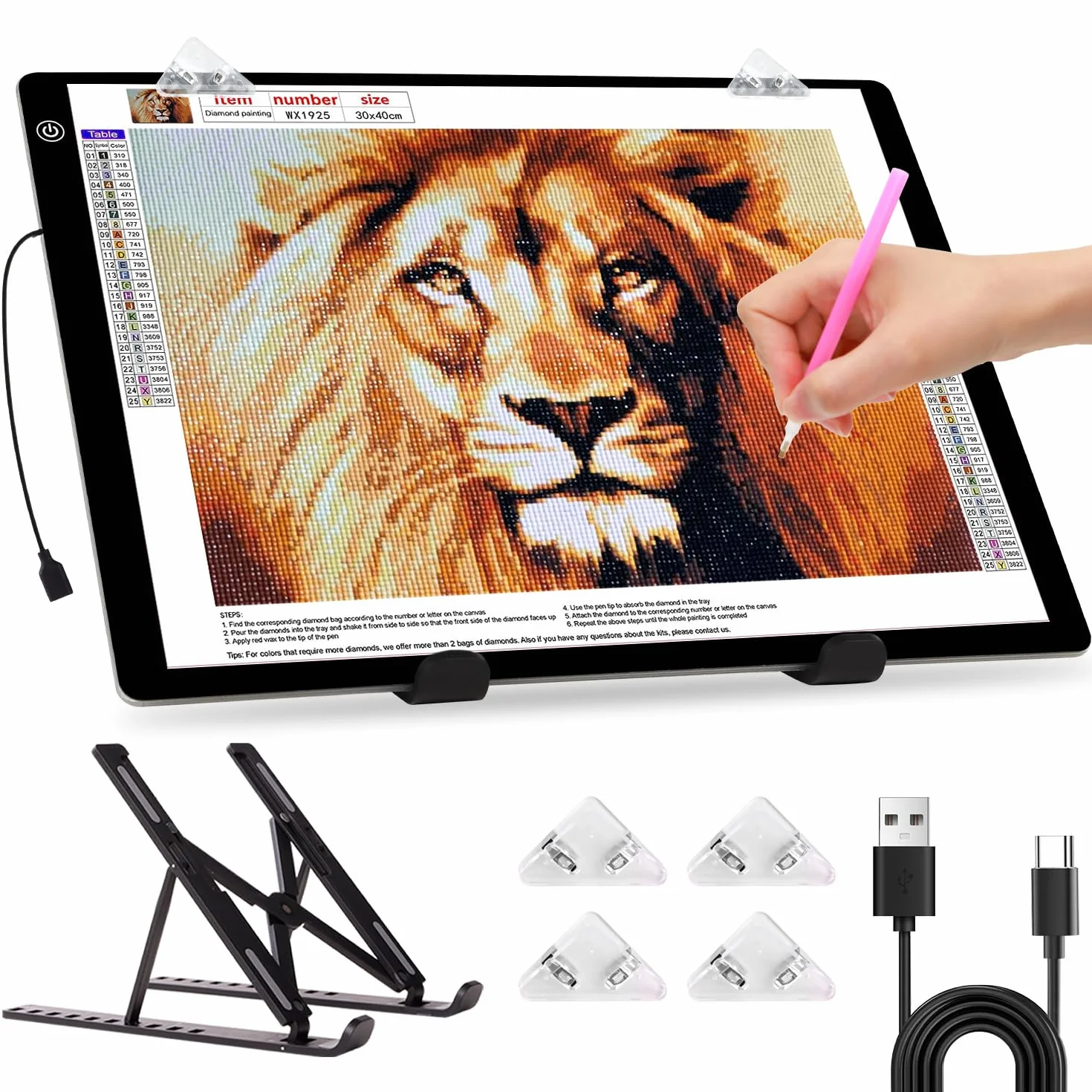 Tavololuminoso Light Pad A3 4800 Lux 5 mm ultra sottile per Diamond Painting dimmerabile