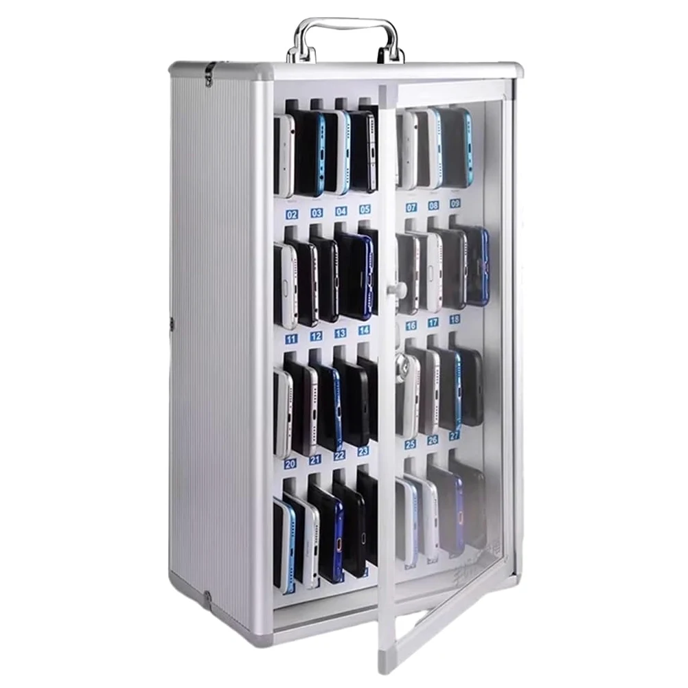 24/36 Slot Armadietto Portacellulari Da Parete Color Argento, Armadietto Portaoggetti Per Cellulari Supporto Per Per Cellulari Adatto Per Scuole Aule E Aule D'esame(36)