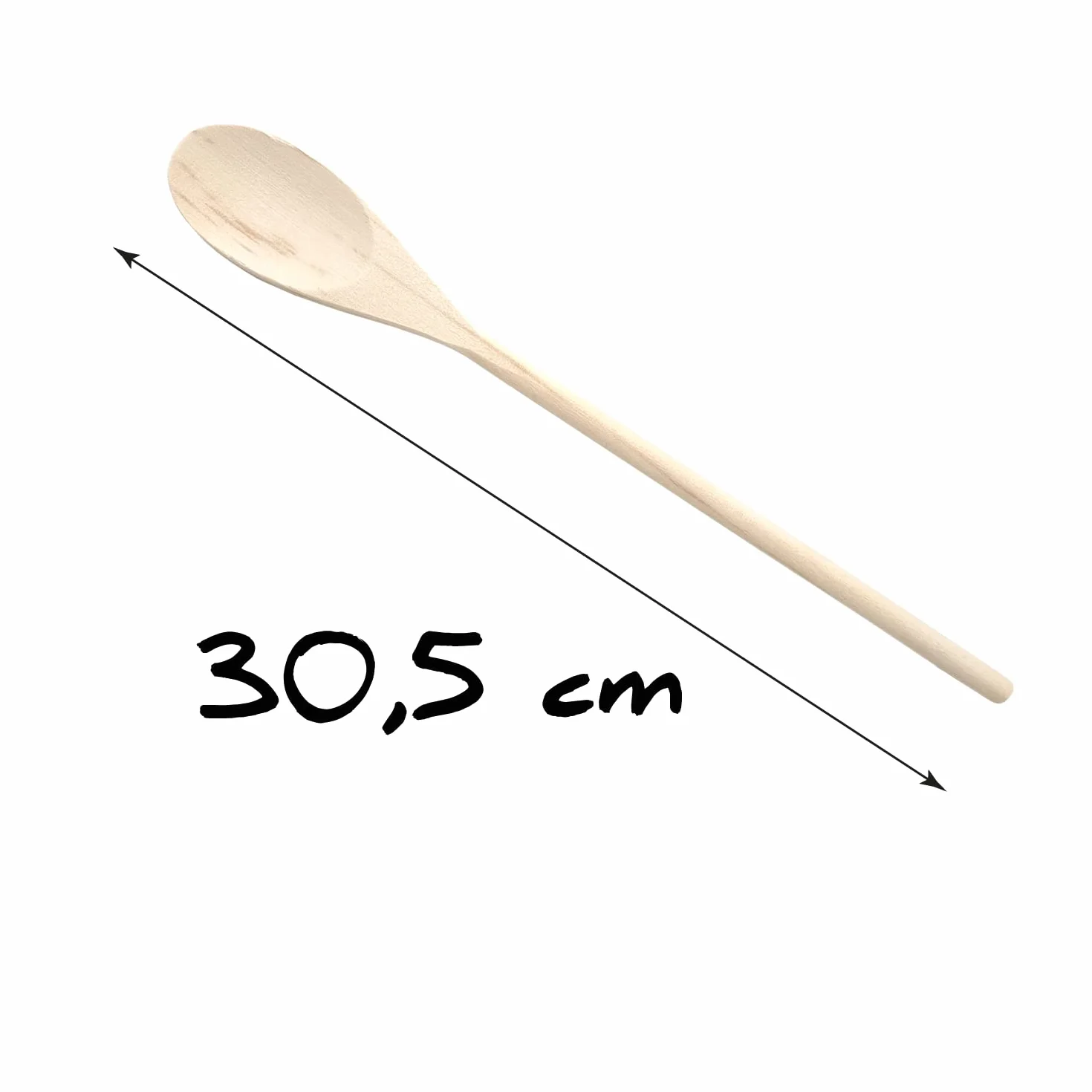 Cucchiai da Cucina in Legno di Faggio – Set Utensili 30,5 cm – Paletta e Mestolo Antigraffio