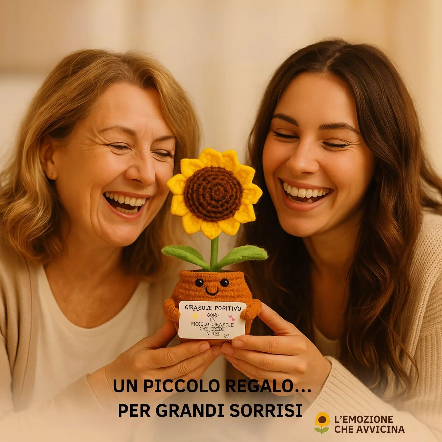 Patate Positive Girasole Positivo Fiore Artificiale in Vaso Idea Regalo Originale Festa della Mamma Decorazione Casa