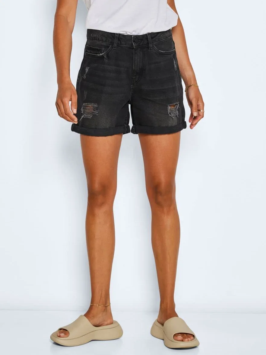 NOISY MAY Smiley Destroy Shorts Donna Shorts Nero