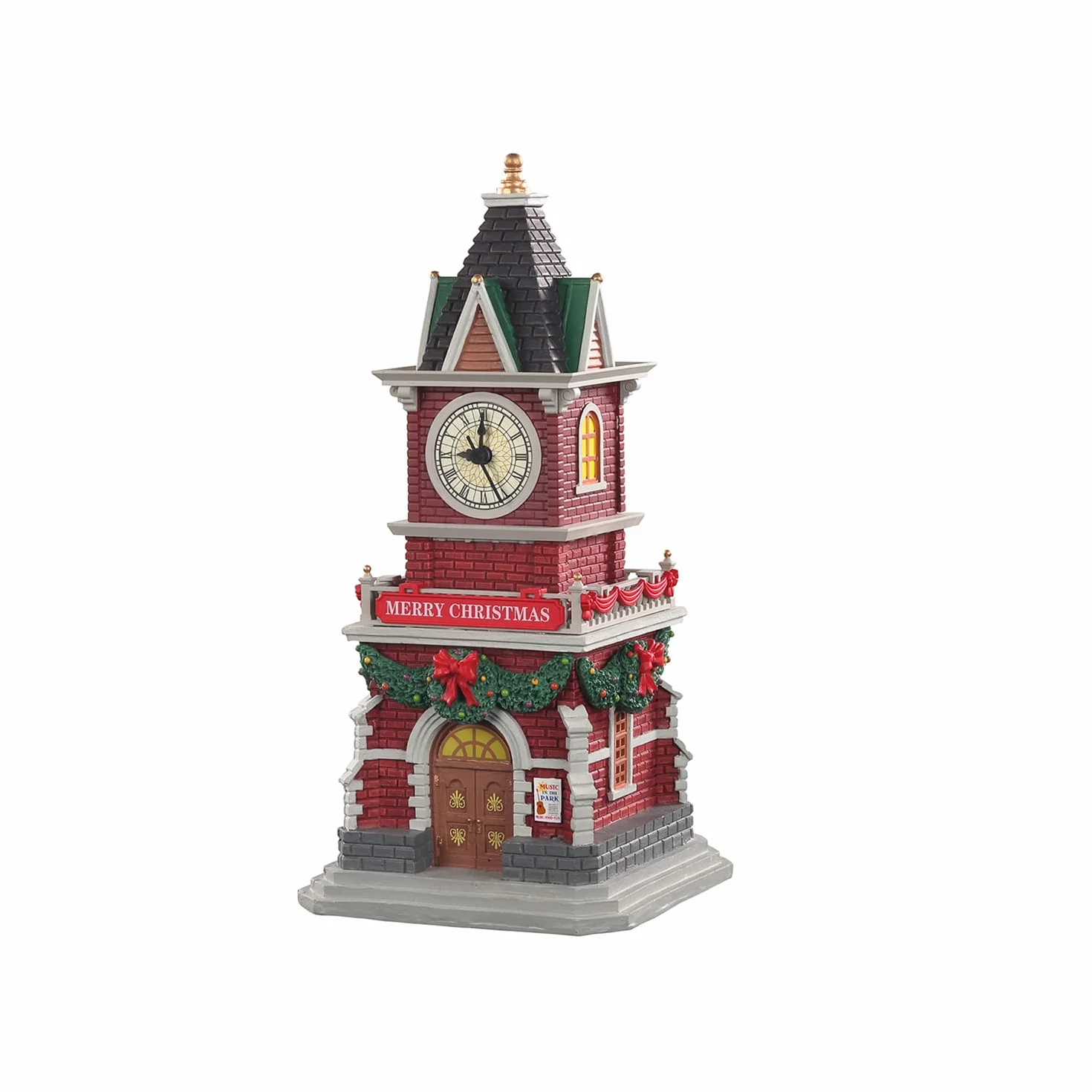 Lemax Caddington Village Sights & Sounds Tannenbaum Clock Tower