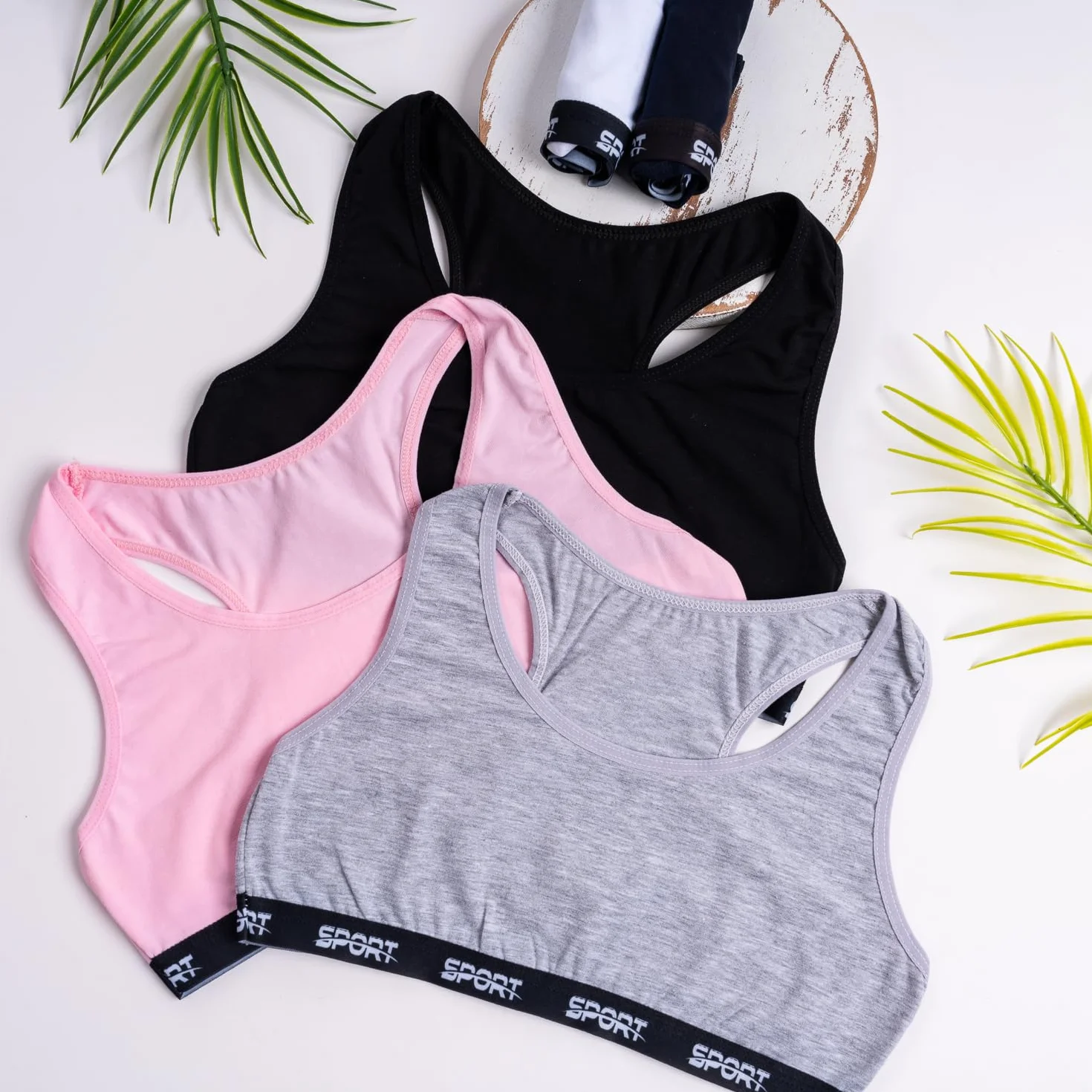 LOREZA Reggiseno Bambina Allenamento Sportivo Cotone