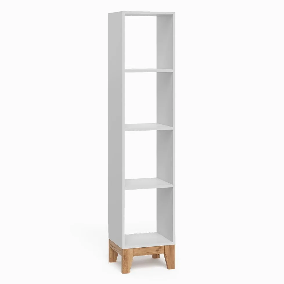 VitaliSpa Scaffale per bambini Malia, Bianco/Artisan, 35.2 x 159.5 cm, adatto per la conservazione di libri e giocattoli