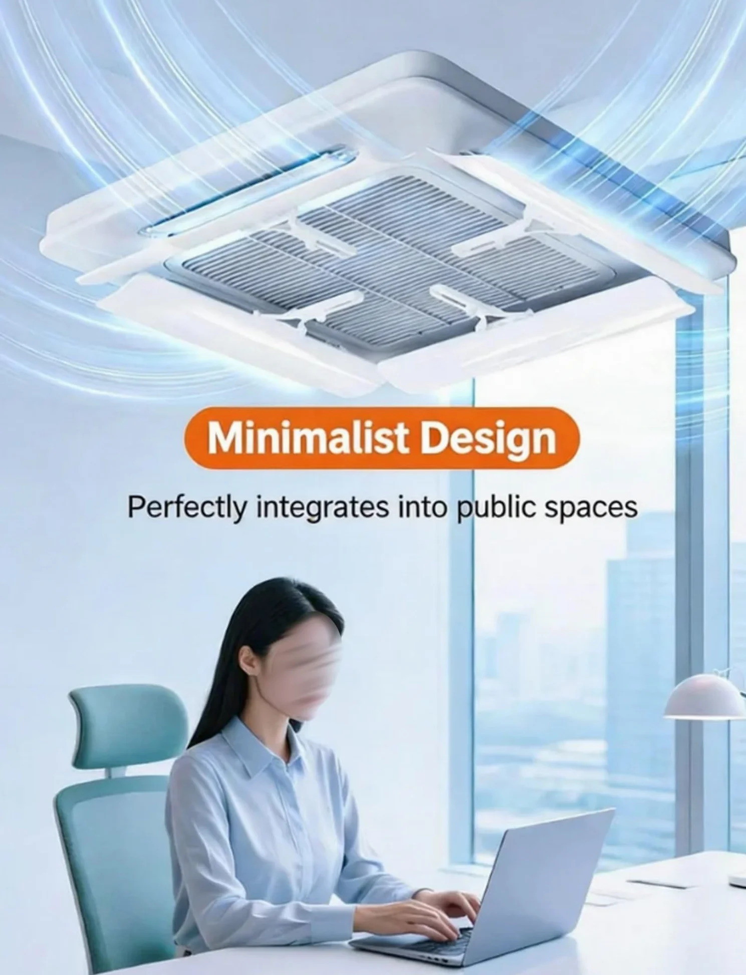 Deflettore per climatizzatore, Cassetta da soffitto Deflettore AC con gancio Milk 1/2/4 Pz Ufficio | 4pcs