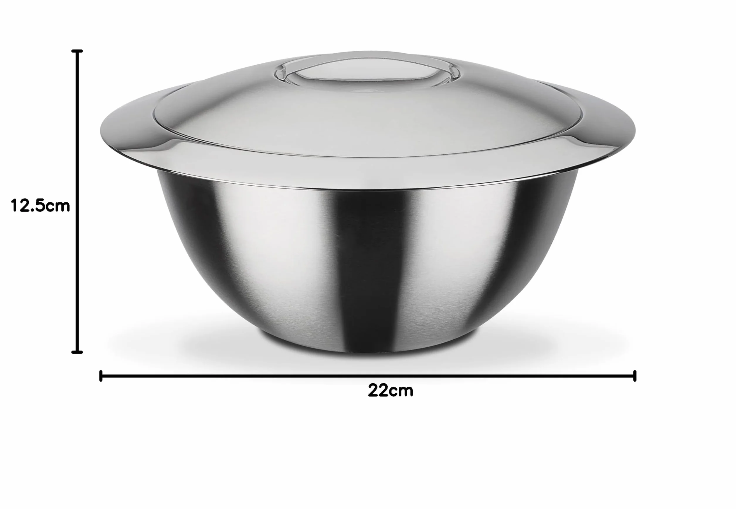 Thermo terrina con coperchio in acciaio inox 22 x 12.5 cm 3.2 l argento