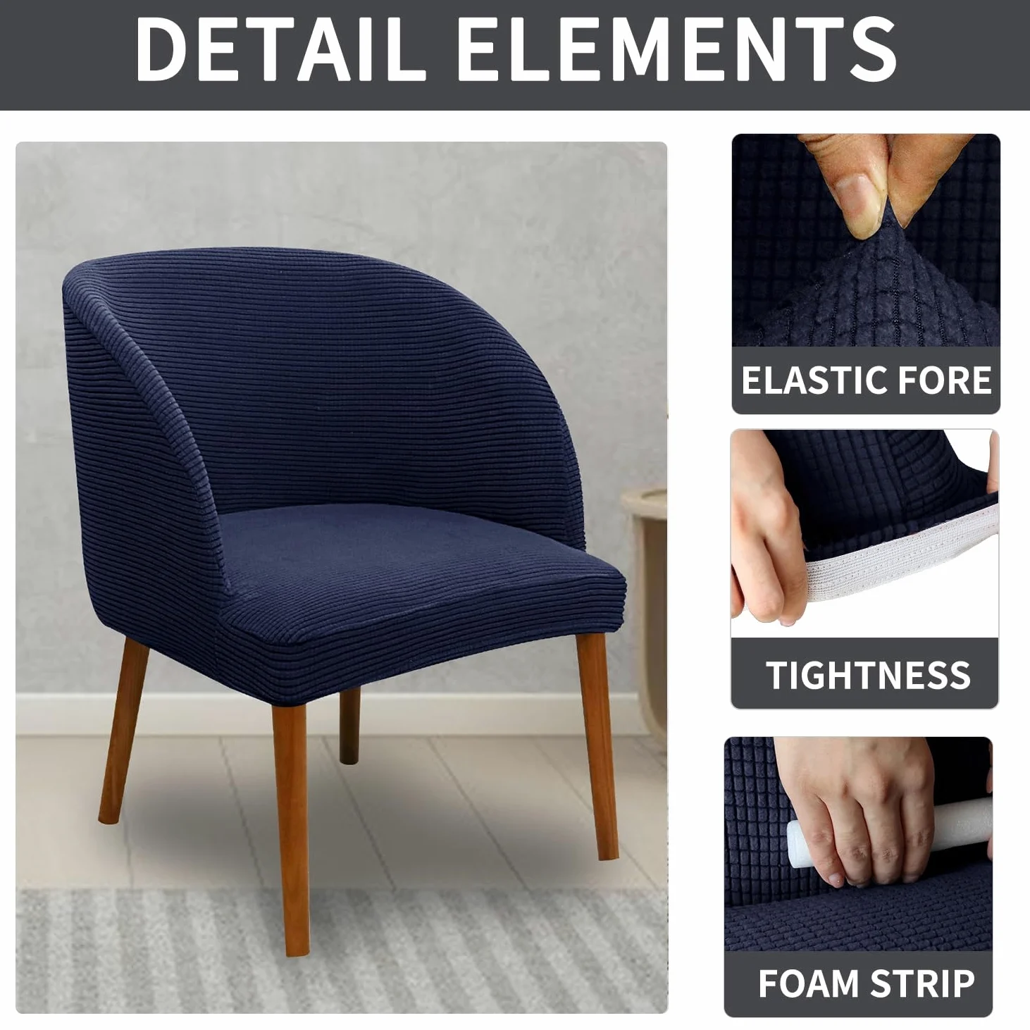 Set di 1/2/4/6 coprisedia elastici universali per sedie da pranzo, rotonde, protezione elastica per casa e ufficio, colore n. 9, dimensioni: standard