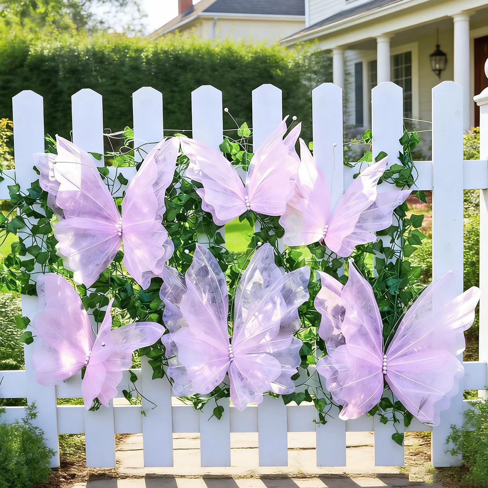 SUNBEAUTY farfalle 3D grandi decorazioni in carta rosa per feste compleanno bambini decorazione da tavolo