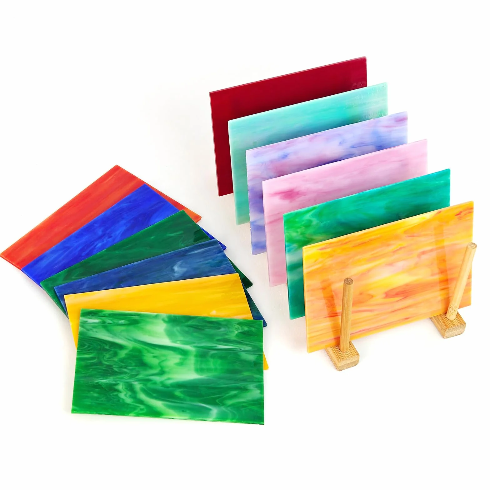 Vetro colorato 10 x 15 cm, set di piastrelle in vetro per mosaico fai da te, decorazione casa