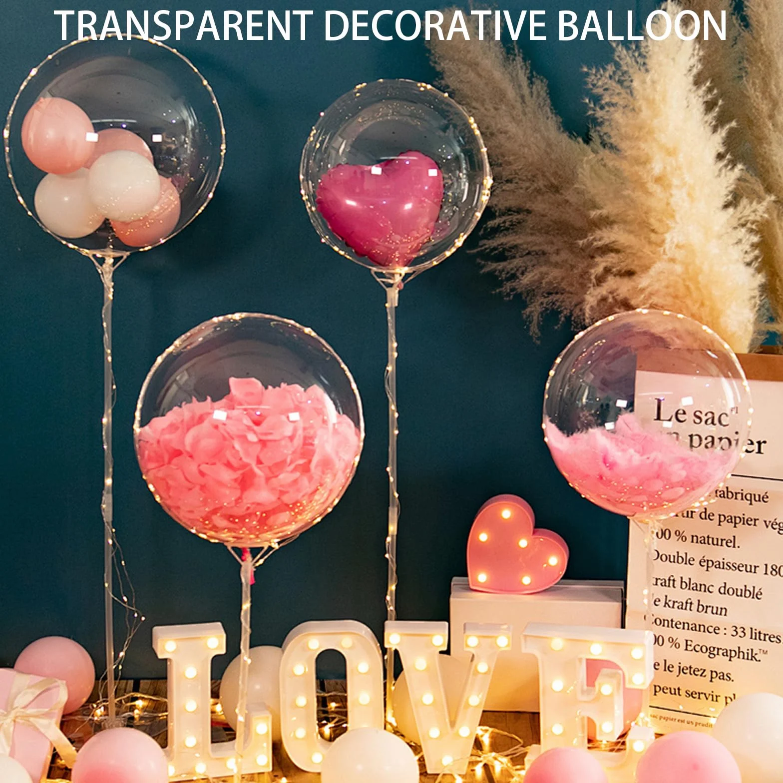 30 Pezzi Palloncini Bolla Trasparenti, 12 Pollici Balloons Bobo, Palloncini Bobo di Compleanno, Balloons Matrimonio per Matrimonio Compleanno Battesimo Laurea Natale Festa Carnevale(20 cm)