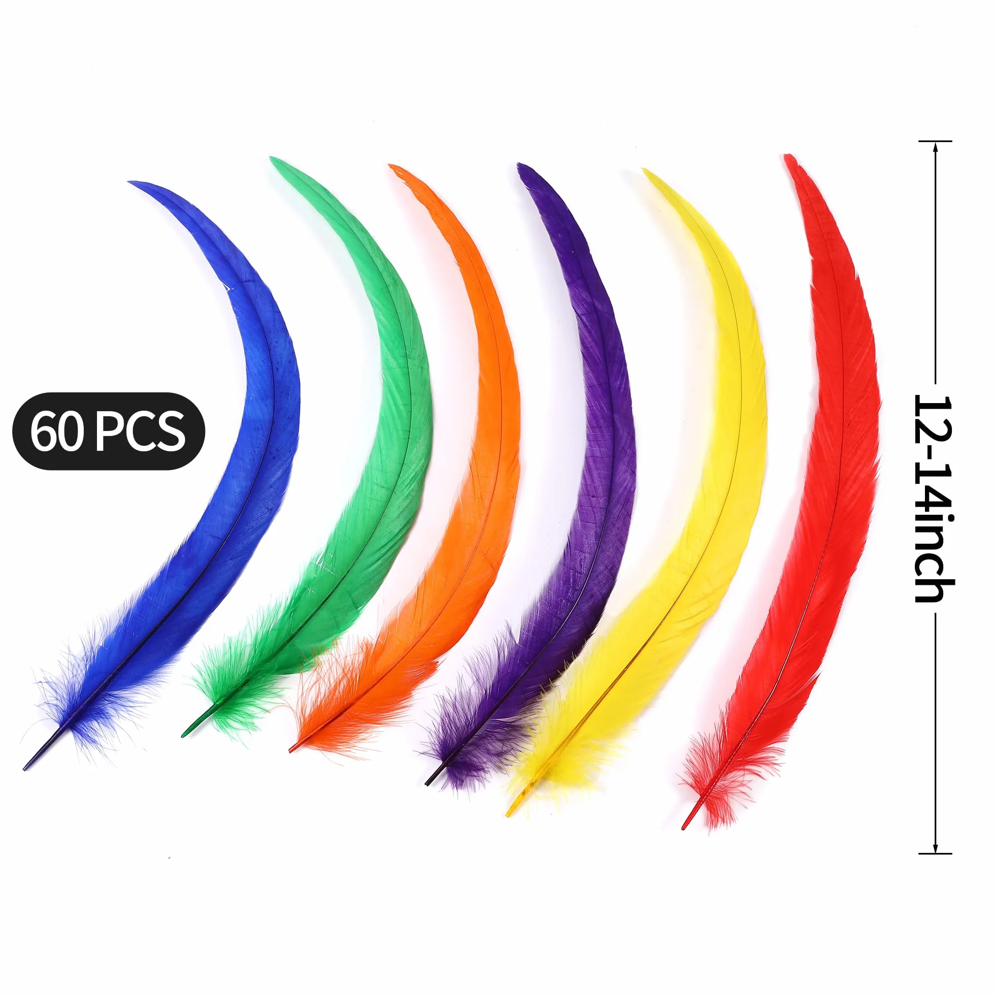 Piume di coda di gallo colorate 60 piume naturali lunghe 30,5-35,6 cm per fai da te cappelli costumi decorazioni feste
