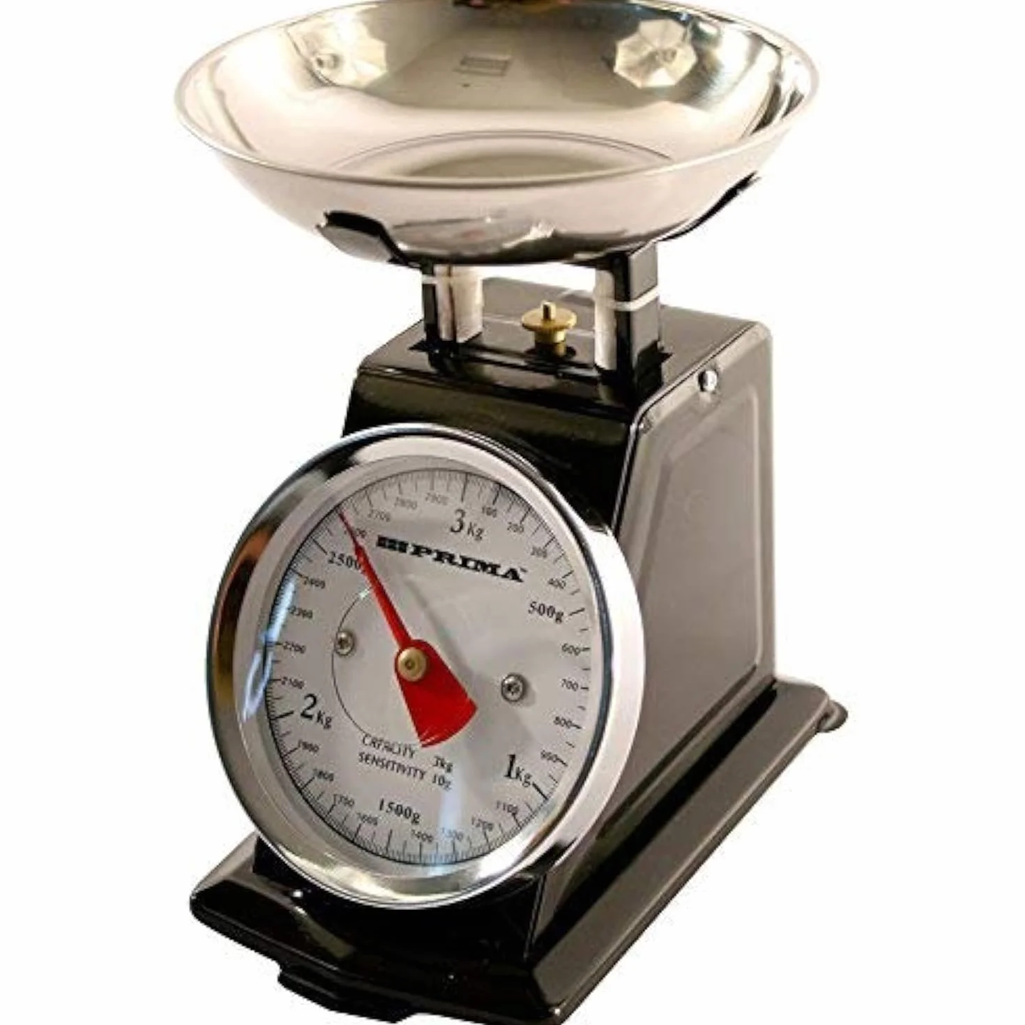 Bilancia meccanica da cucina, classica, in stile retrò, 3 kg, Nero