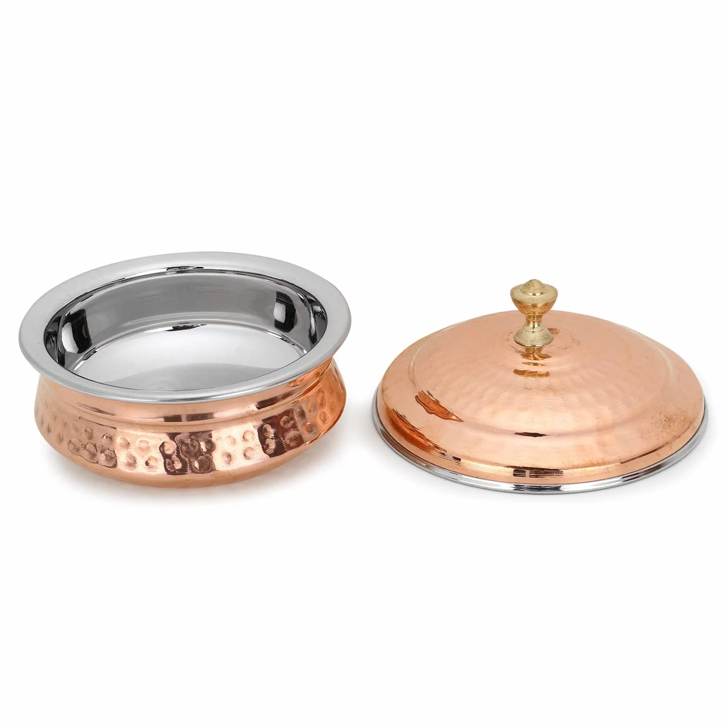 Zap Impex Set da Tavola in Rame Ciotola da Portata Indiano Serveware Handi Set 15 cm
