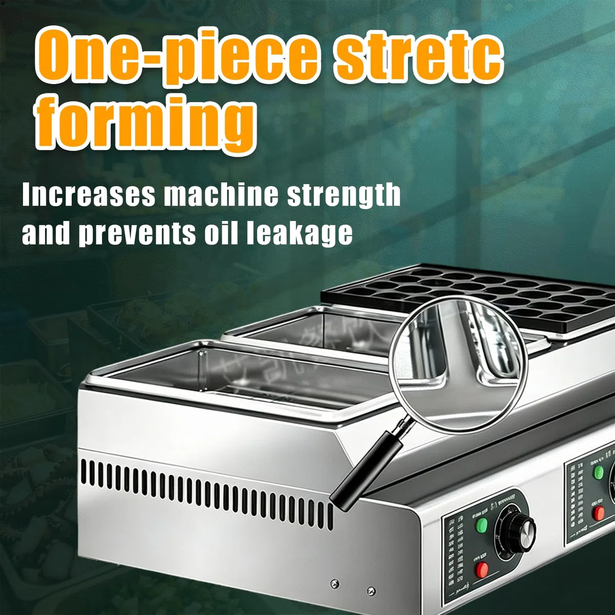 Macchina per polpette di Polpo, 56 Fori, per takoyaki Professionali, con Doppia Piastra Antiaderente, 4200W, Ideale per mercati notturni e Bar