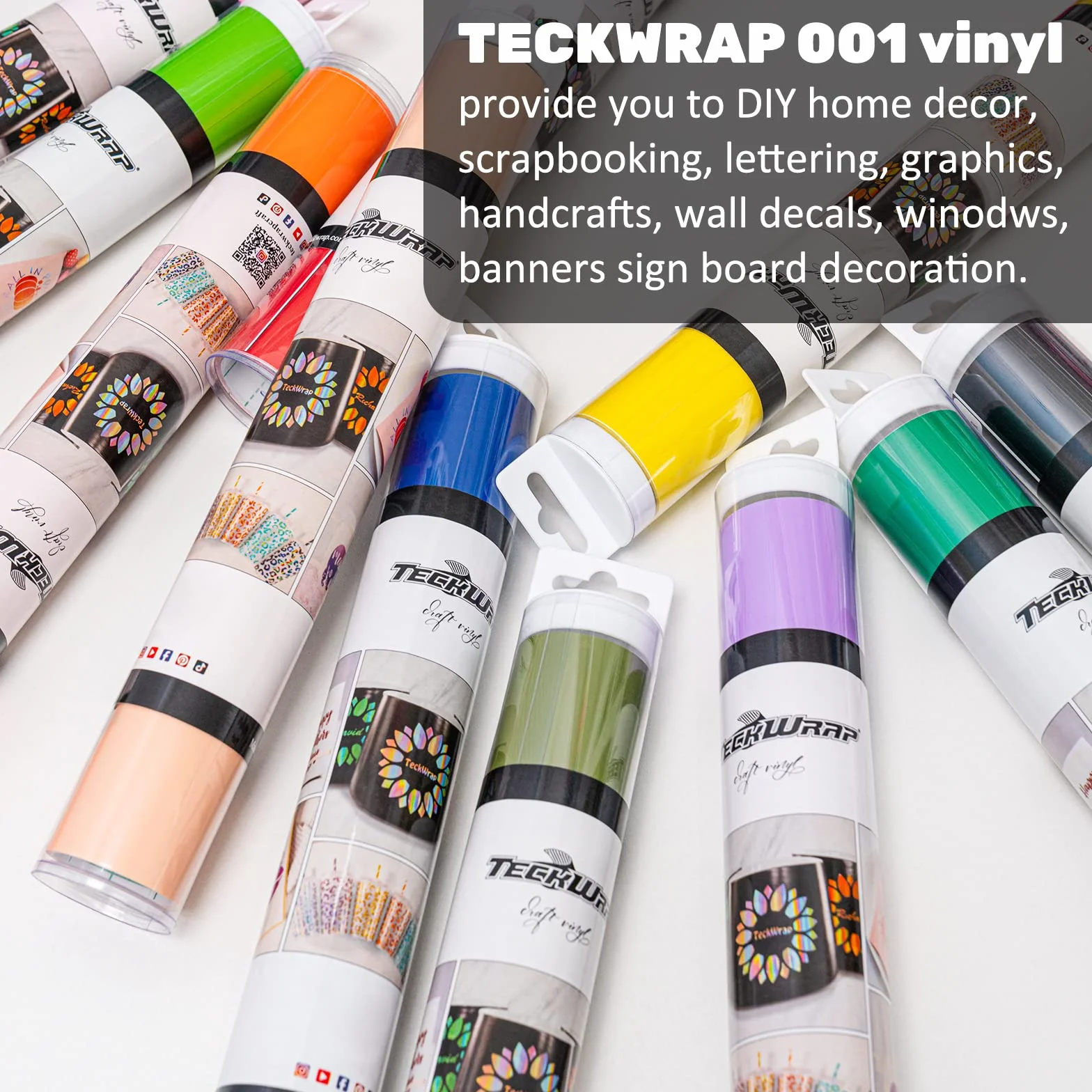 TECKWRAP Rotolo vinile permanente blu polvere 30,5x305 cm per Cricut, adesivo opaco