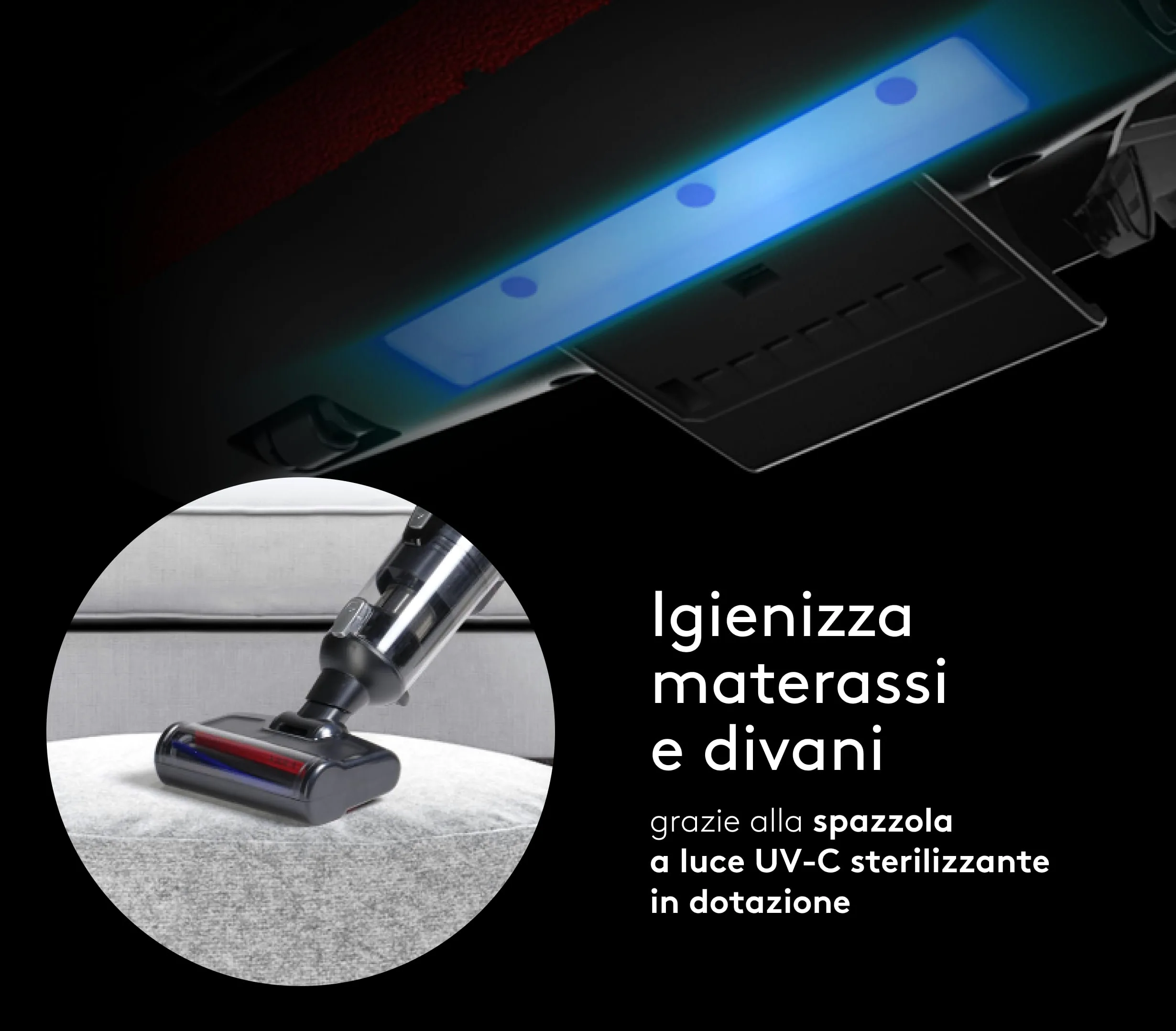 VIOLA Aspirapolvere Senza Fili, 80Min/28,8V/600W Scopa Elettrica Senza Fili, Aspirapolvere Potente, Aspirapolvere Verticale con Batteria Rimovibile per Tappeti/Peli Animali, Divani, Nero