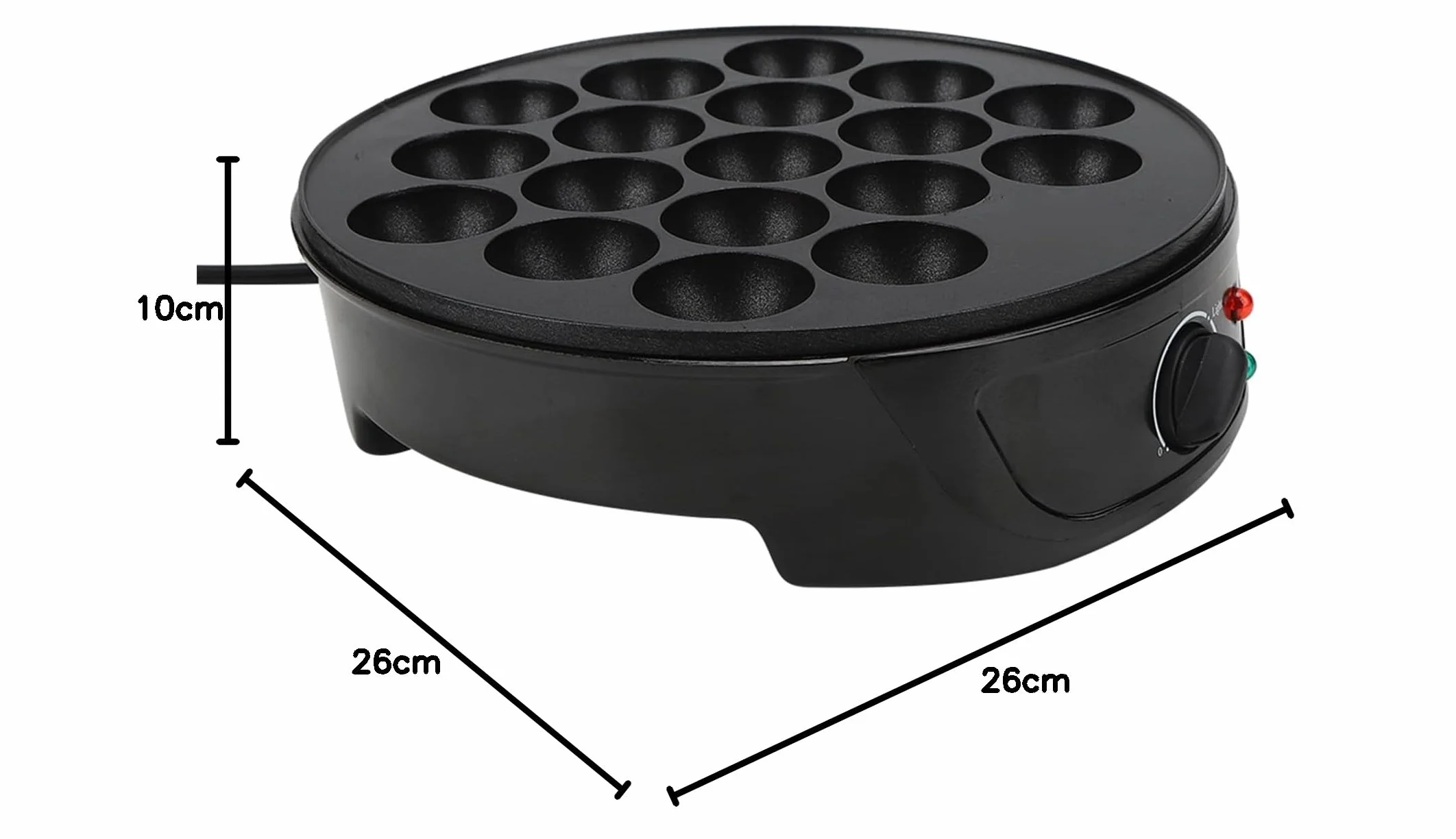 lyrlody Macchina per Takoyaki 18 Stampi Rotondi 750W Rivestimento Antiaderente