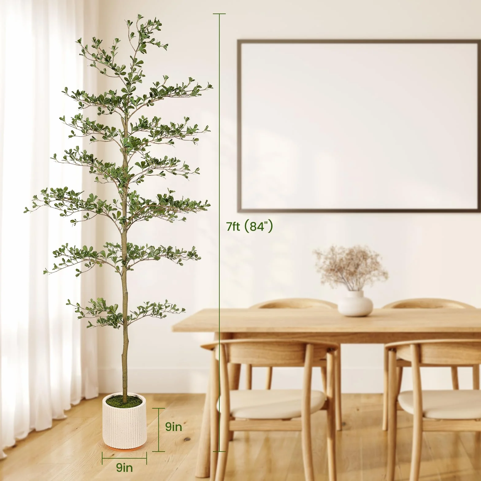 FEELEAD Albero di ulivo finto nero, 2,1 m, realistico albero di olivo nero con vaso da interni finti ulivi neri con rami naturali e foglie realistiche per la decorazione di casa e ufficio