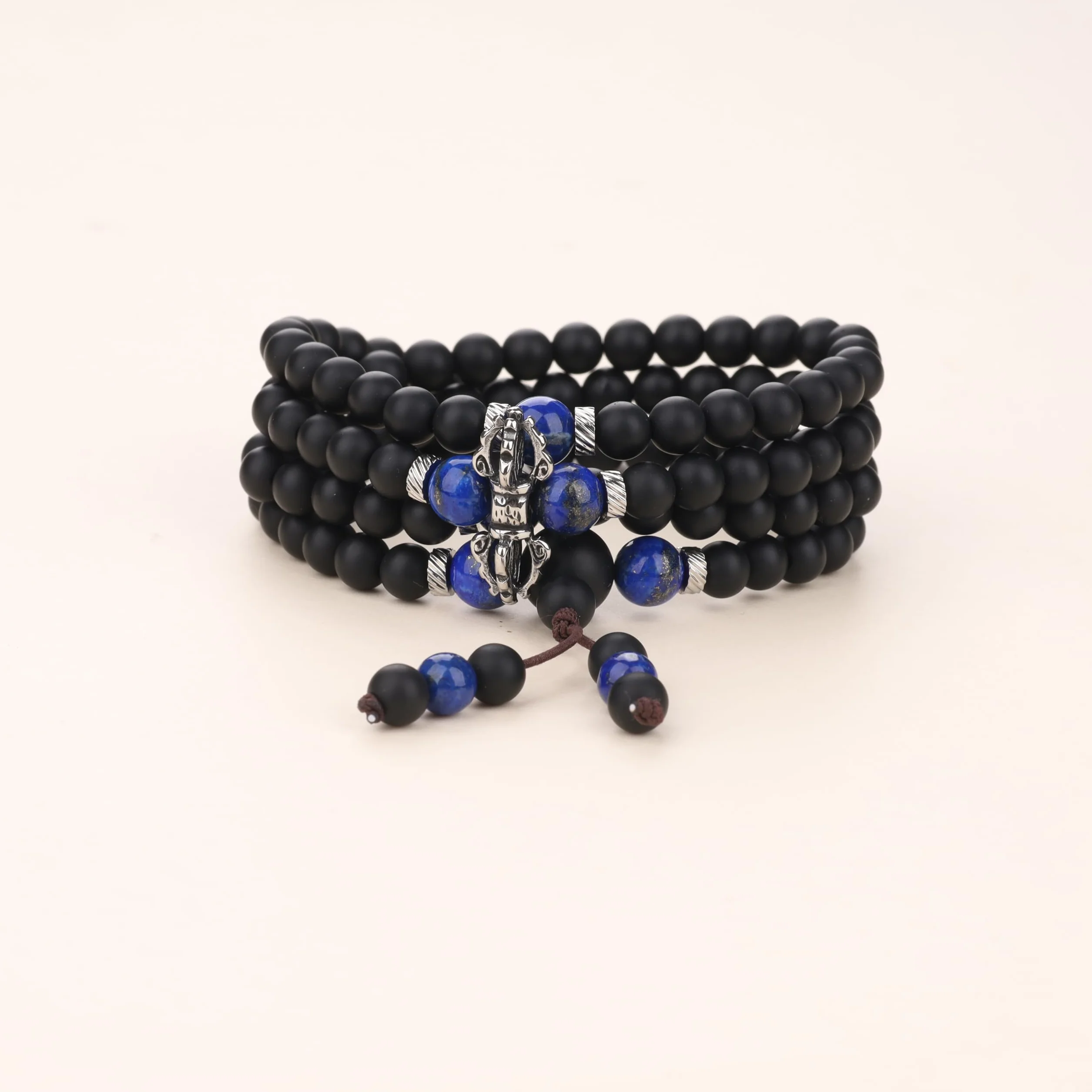 COAI Collana Mala 108 Grani, Bracciale Mala Multistrato 108 Perle in Pietre Naturali, Rosario Tibetano Uomo Donna