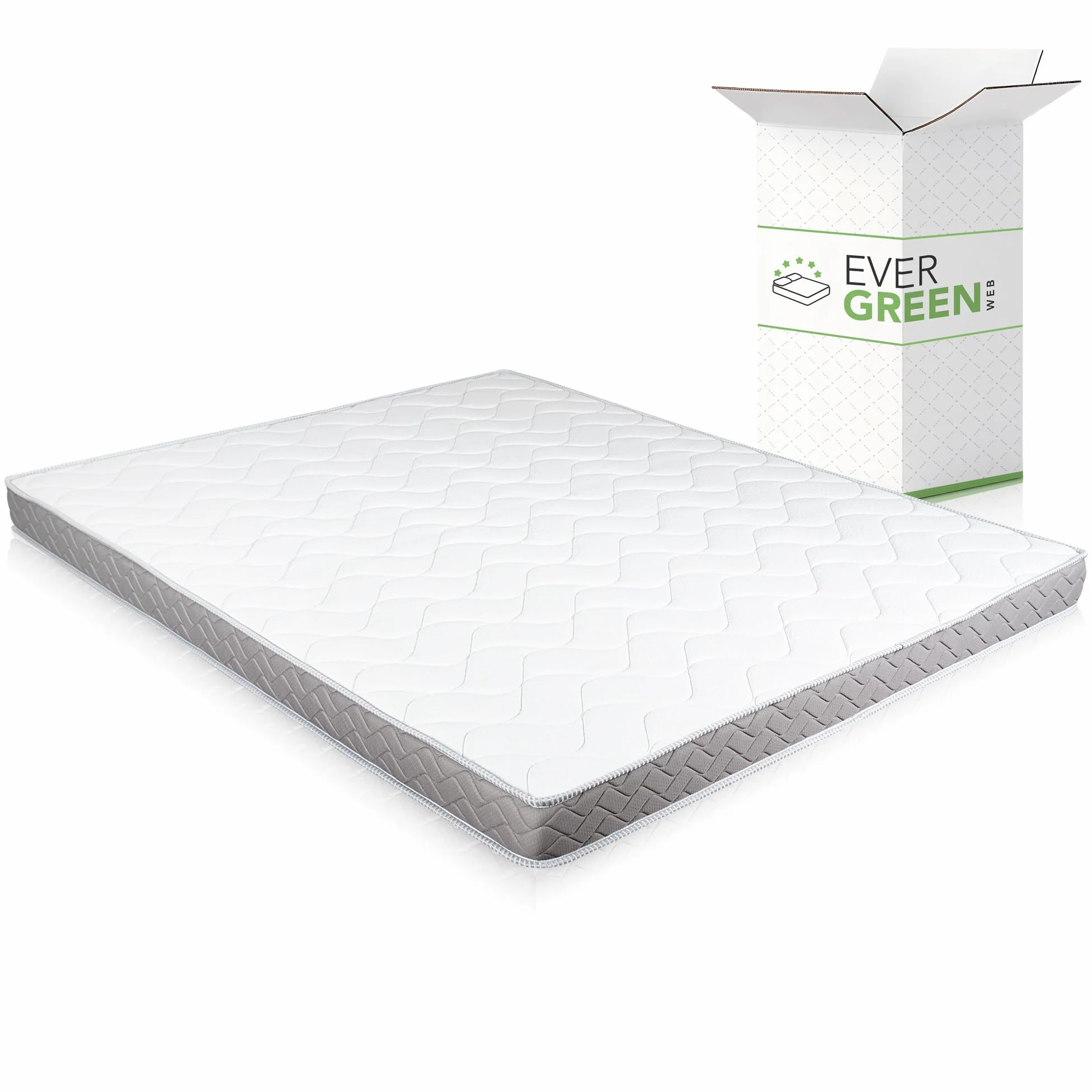 EVERGREENWEB - Materasso per Divano Letto 140x190 cm Materasso Ortopedico in Waterfoam Alto 12 cm ergonomico per prontoletto con Rivestimento Anallergico Bianco - DAYBED