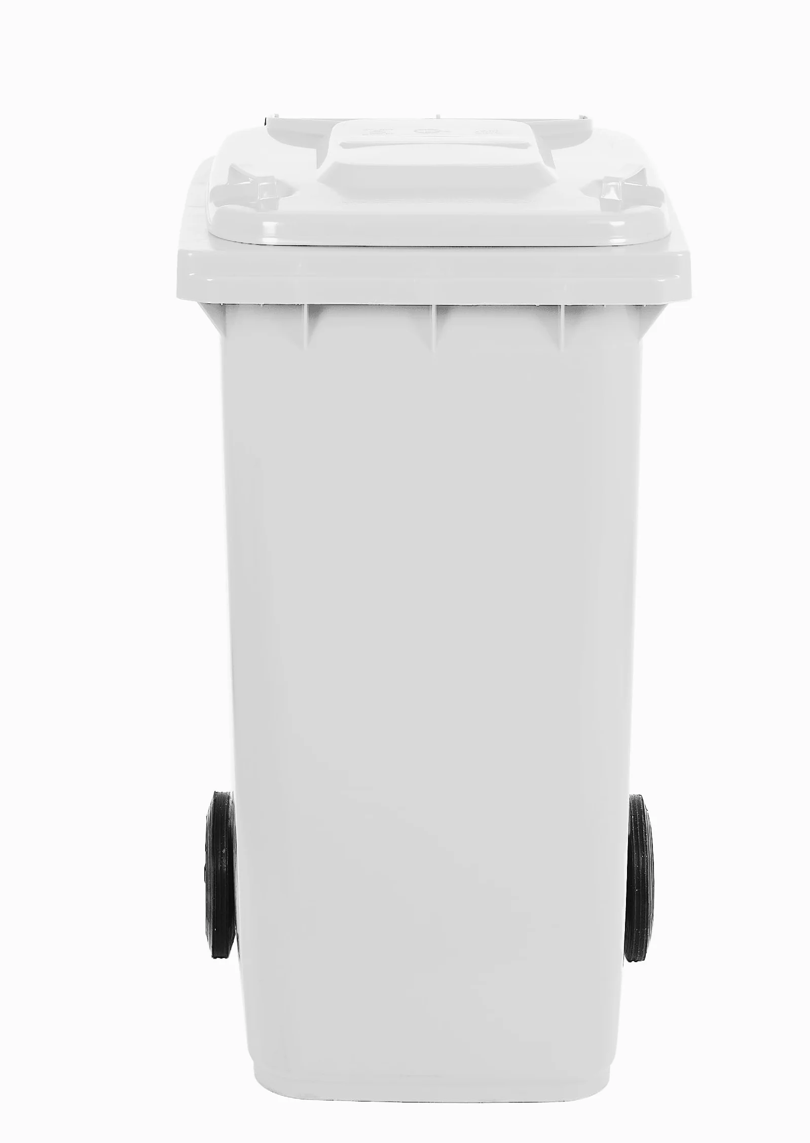 Mobil Plastic - Bidone Raccolta Differenziata 240 Litri con Coperchio e Ruote per Esterni | Colore Bianco | Plastica Resistente | Certificato UNI EN 840