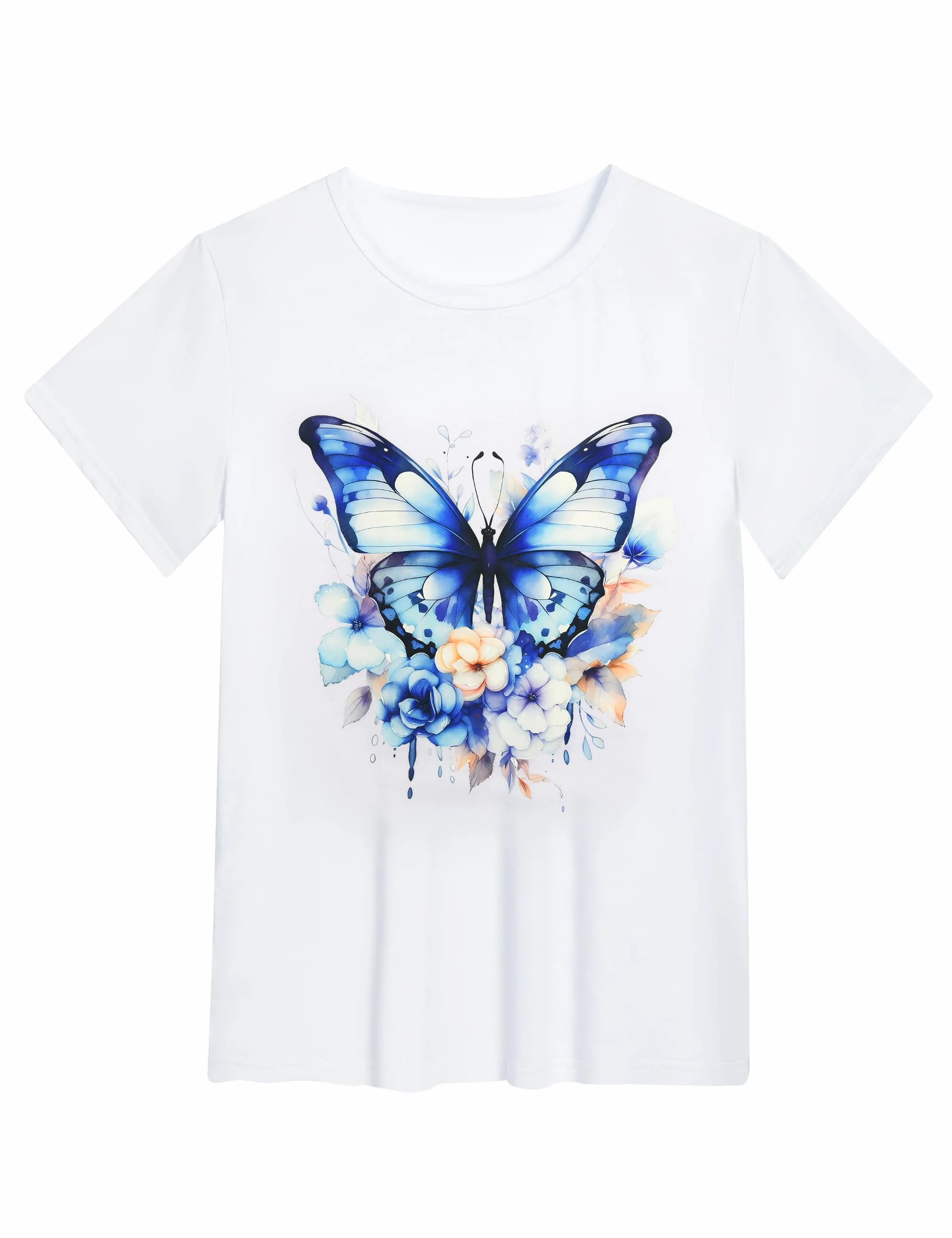 Heekpek T-Shirt Donna Manica Corta Bianca Cotone Casual Girocollo Stampa Estiva
