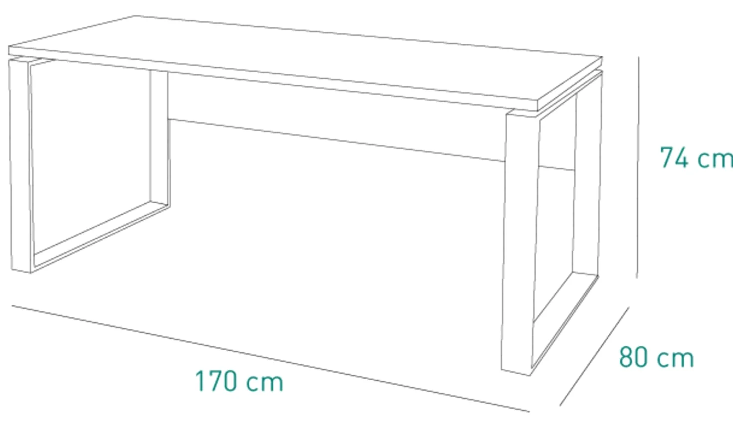 Composad | Scrivania della Linea DISEGNO con gambe in metallo, Scrivania PC Moderna, (LxAxP) 170x74,50x80 cm, Colore Grigio Cemento e gambe Bianco, per Ufficio, Studio, Made in Italy