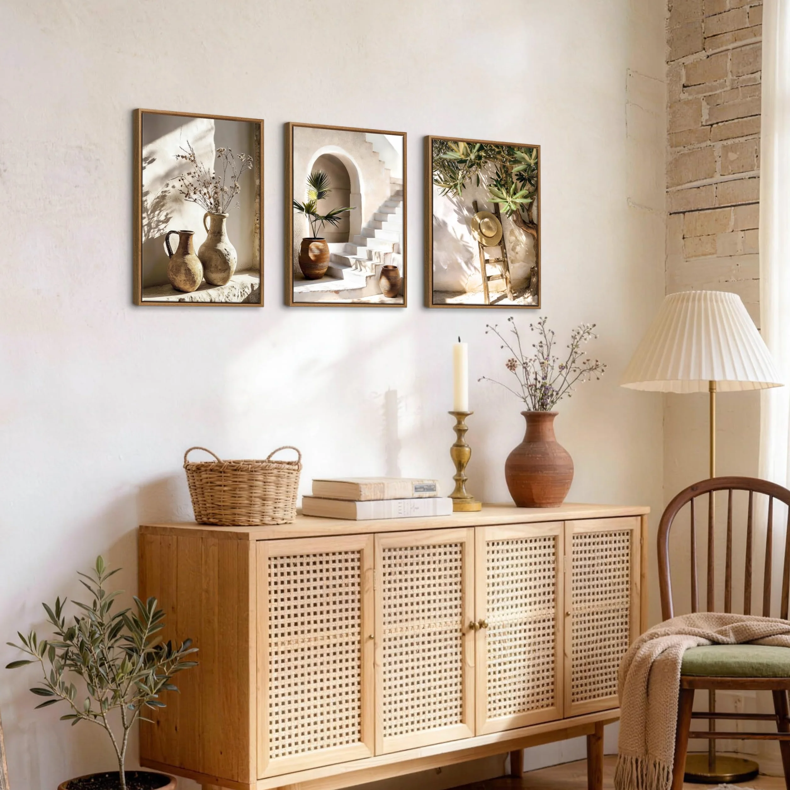 Quadri Moderni Casale Rustico Natura Morta Stampa Su Tela Con Cornice 30x40cmx3