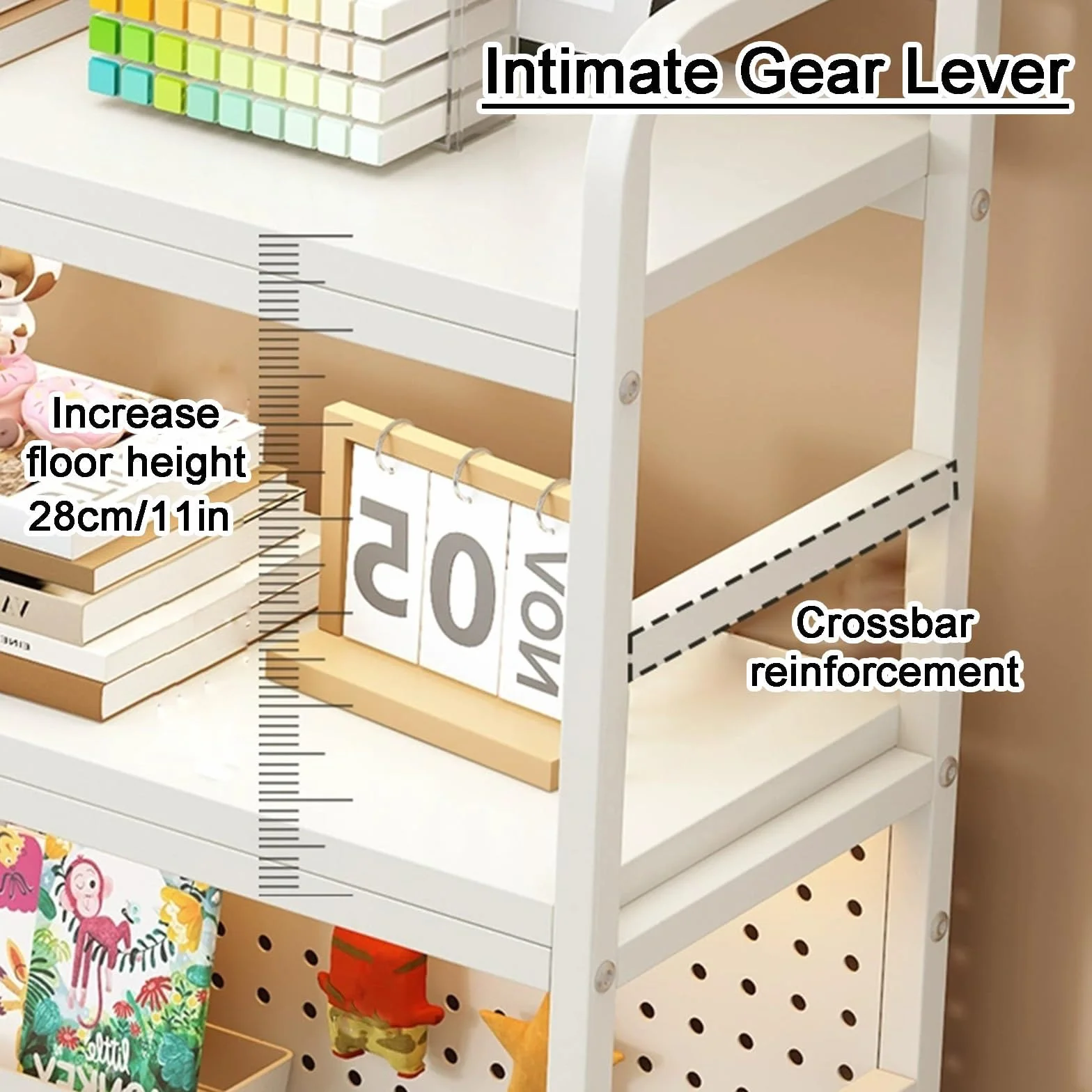 Scaffale da Scrivania regolabile, 2 livelli Libreria da scrivania, organizer da scrivania in Legno Scaffale da Espositore Per ufficio per casa e ufficio (A, 70cm)