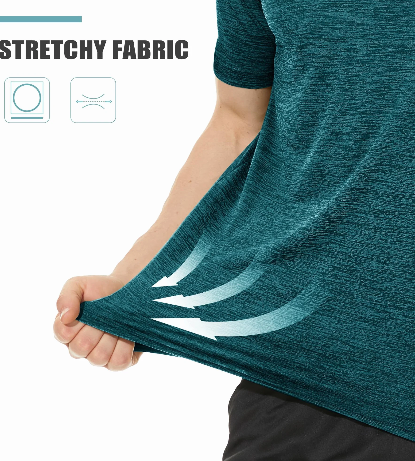 TACVASEN Maglia Uomo Manica Corta T Shirt Tecnica Estive Running Palestra Traspirante