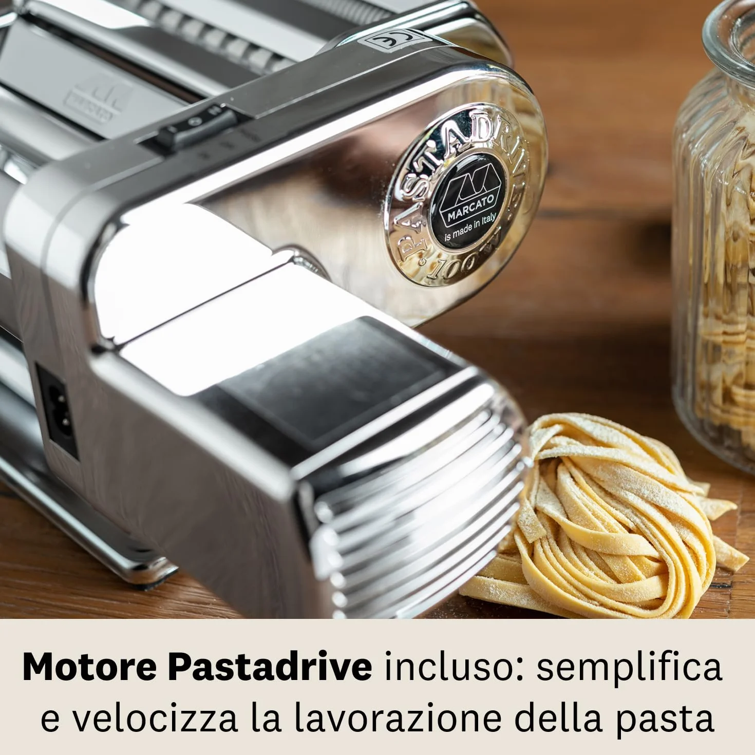 Marcato Atlasmotor Macchina Pasta 100 W Alluminio Acciaio Cromato Linea Basic
