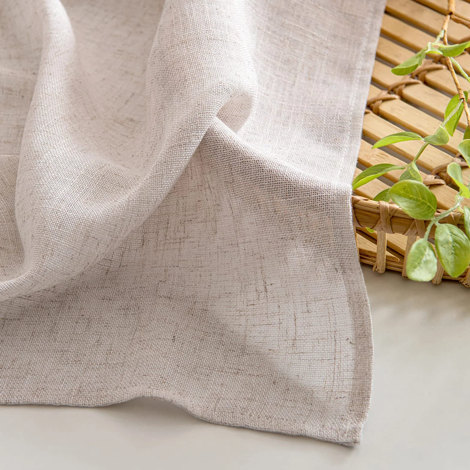 MIULEE Lino Tende Finestre Occhielli Tenda Pannello Traslucido Moderne Vela Trasparente 2 Pezzo Set Lino Naturale Bianco 140x260 cm