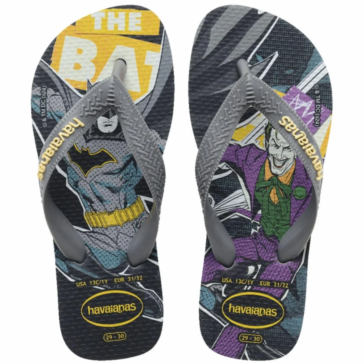 Havaianas Kids Top Herois DC Bambini e ragazzi FlipFlop Steel Grey 29 EU
