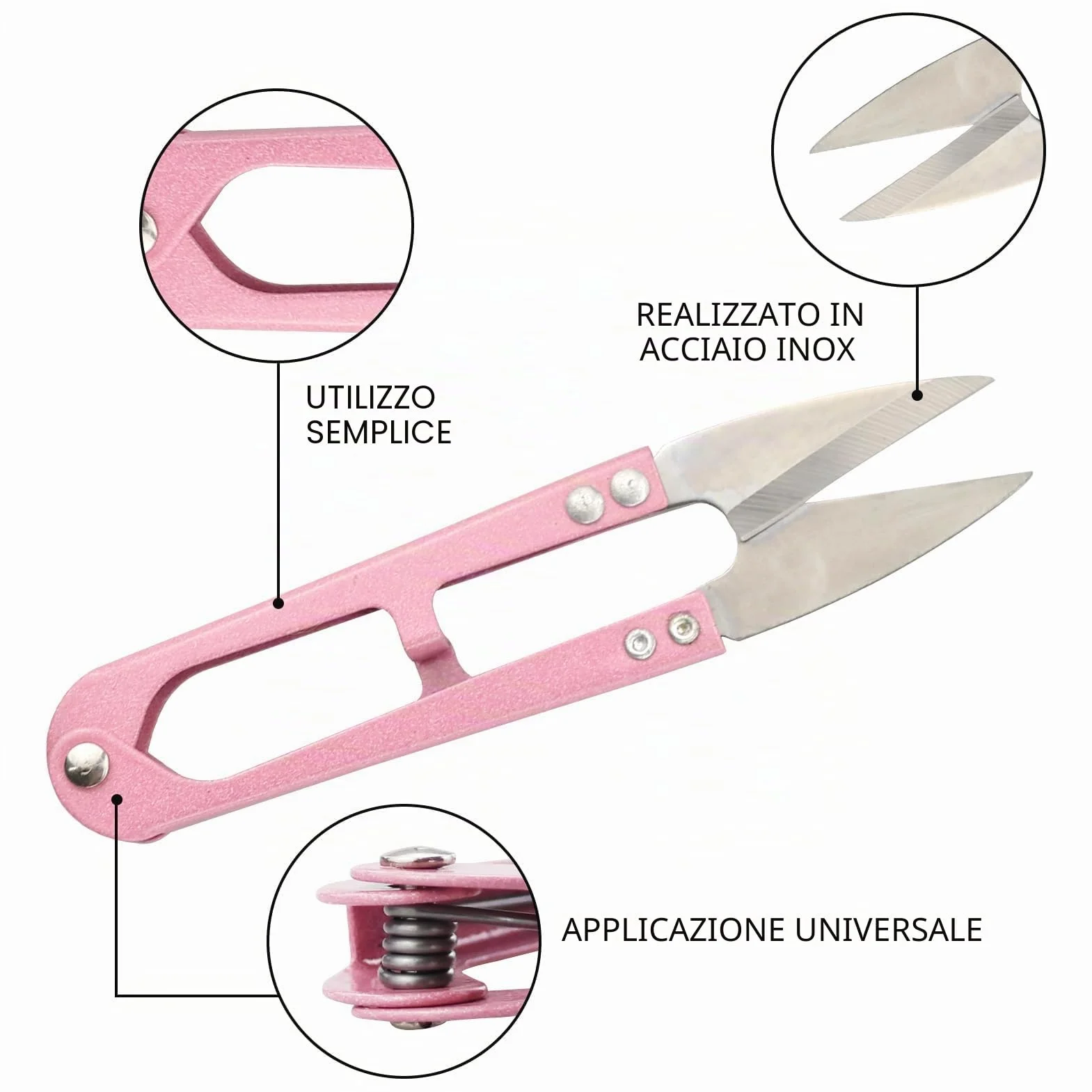 Forbici per filo in acciaio inox – 3 paia, forbici da cucito universali per taglio di precisione