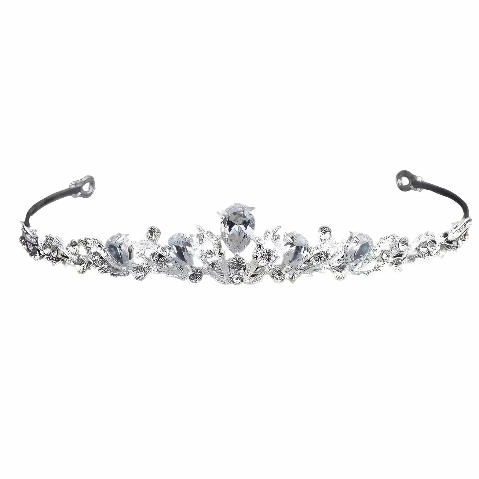 Tiara di Cristallo Principessa Corona Diadema Matrimonio Concorso Compleanno Celebrazione Argento