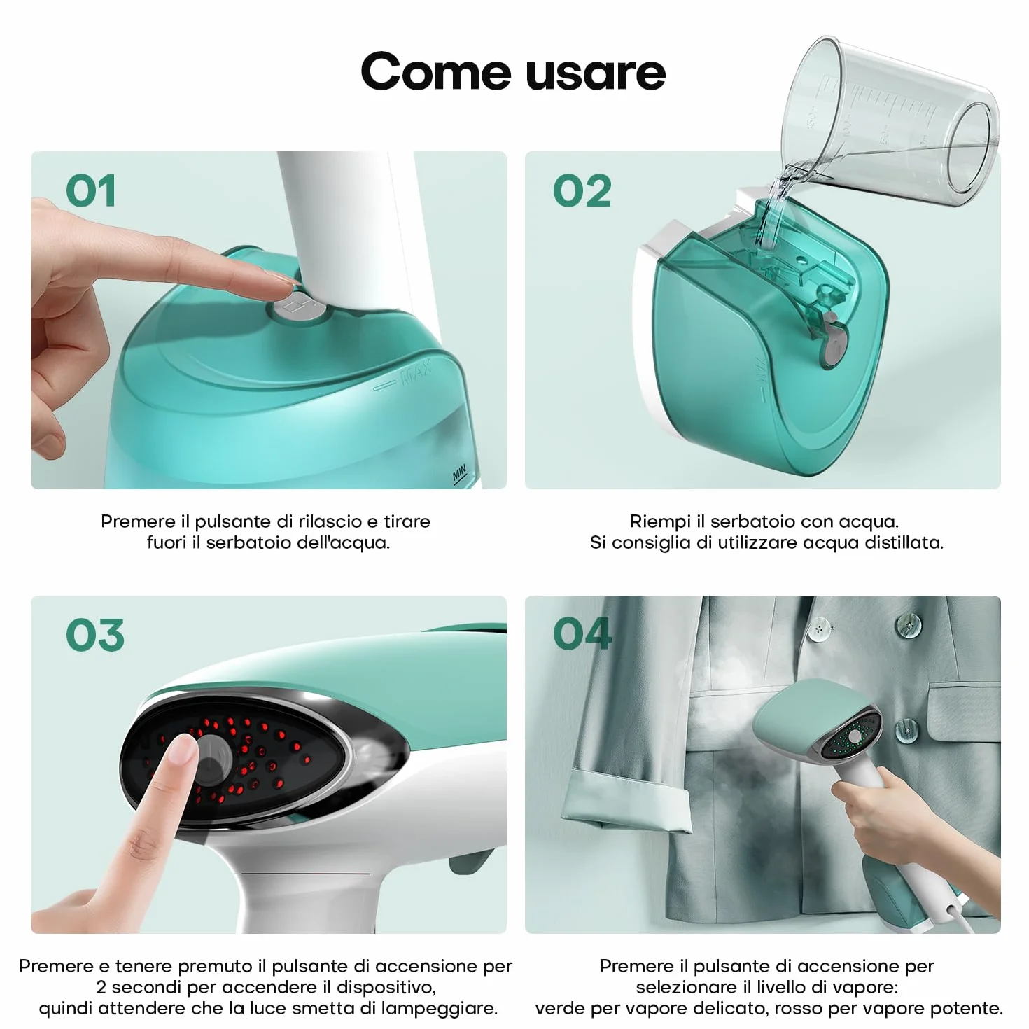 AROEVE Ferro da Stiro Verticale 1500W, Stiratore Verticale con Serbatoio 365ml, 2 Modalità Vapore, Vapore Continuo 30 g/min, Portatile per Casa