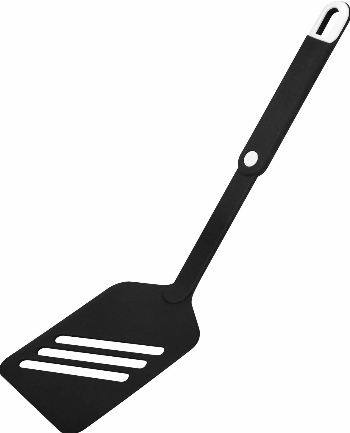 FACKELMANN 24037 - Spatola da 30 cm, paletta con pratica maniglia, paletta con funzione in plastica per pentole e padelle rivestite (colore: nero/bianco), quantità: 1 pezzo