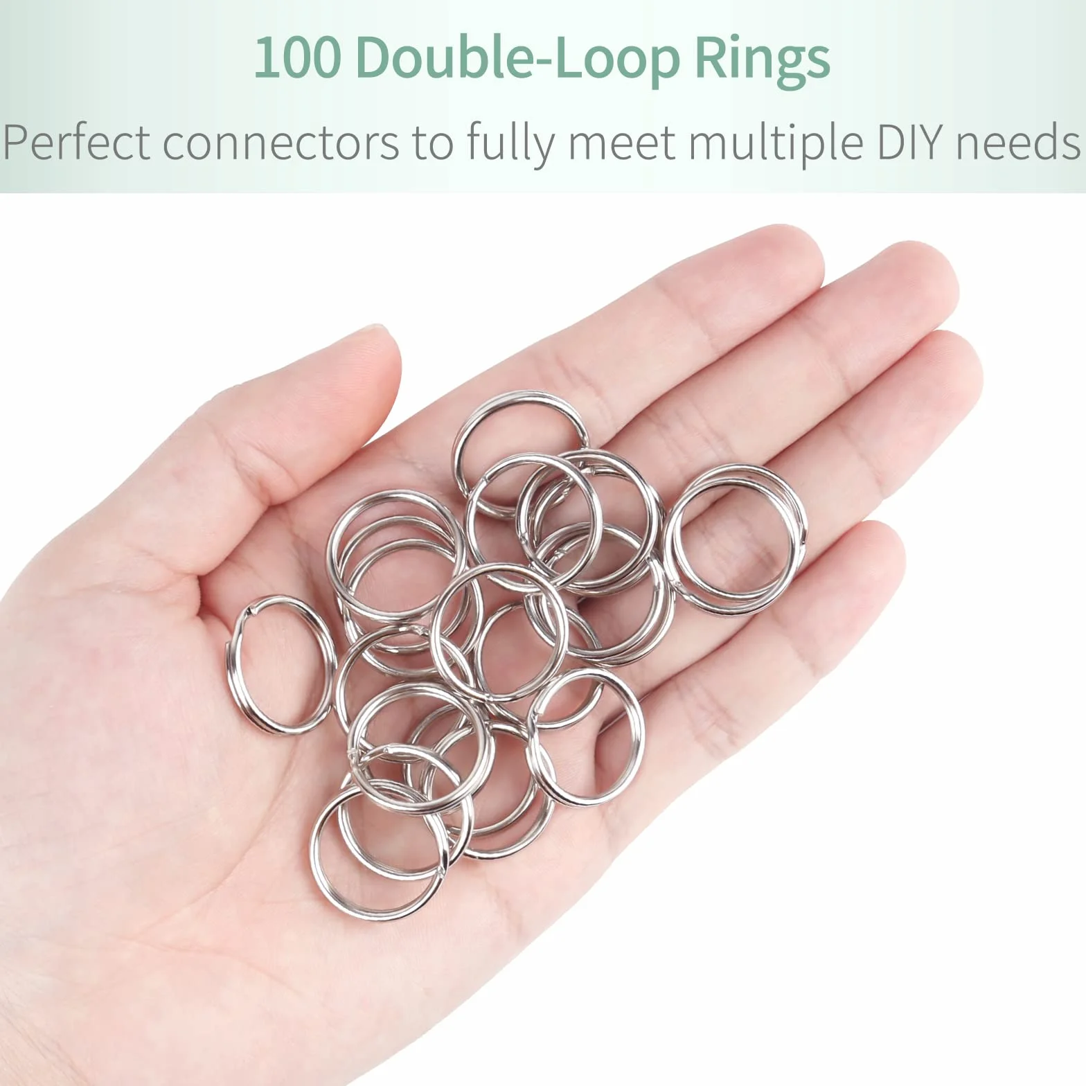 Uniclife Confezione da 100 Mini Anelli Portachiavi da 20 mm Con Doppi Anelli Piccoli di Metallo - Connettori per Gioielli, Collane, Bracciali, Orecchini, Artigianato, Ornamenti e Arti Fai da Te