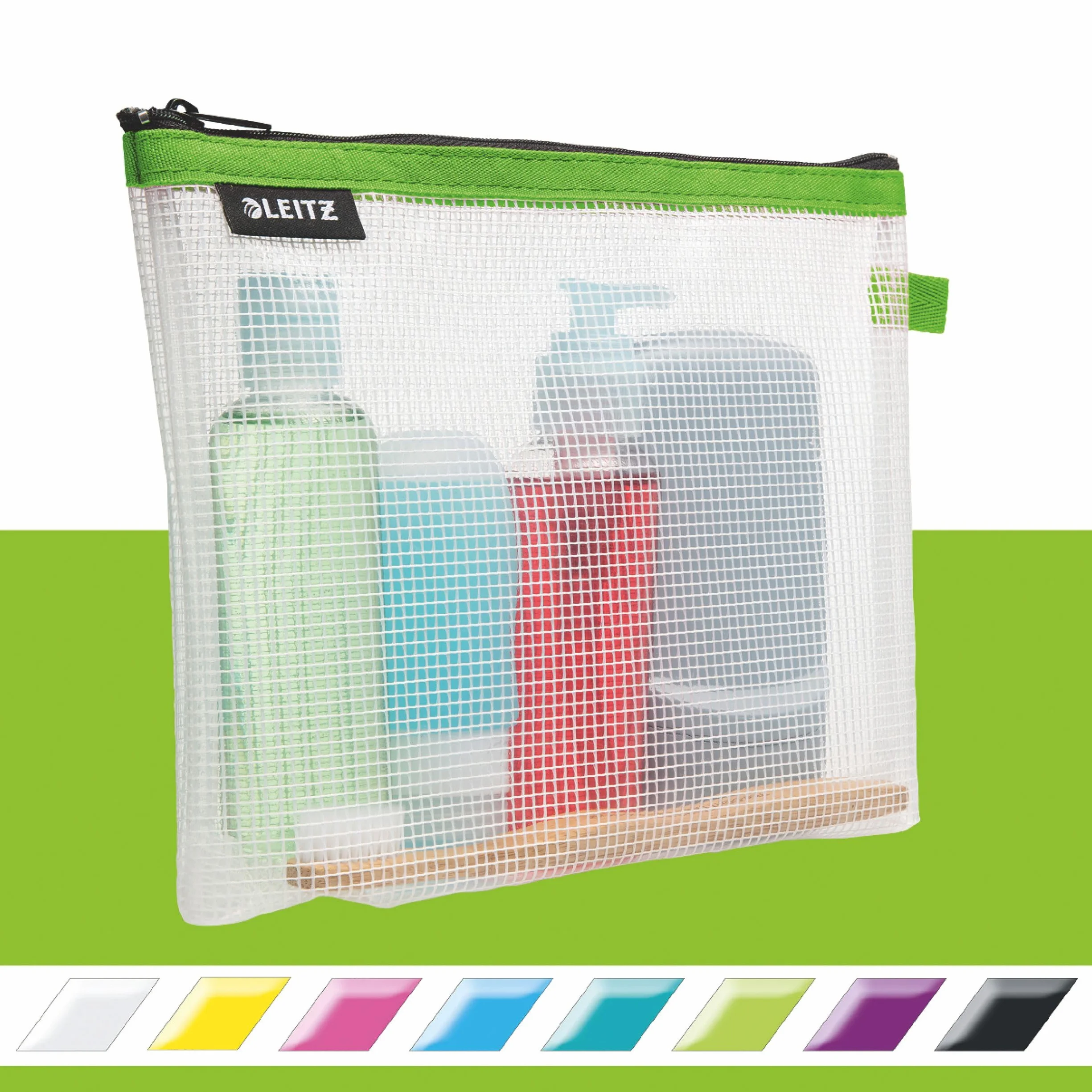 Leitz WOW Busta da Viaggio per Cosmetici Impermeabile 24x17x3 cm Verde