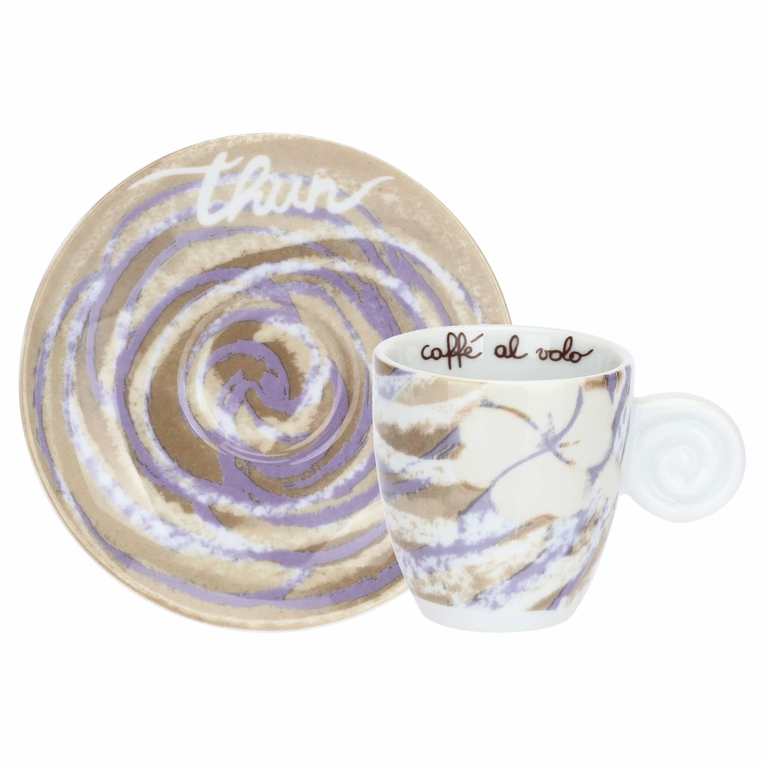 THUN Set 2 tazzine con zuccheriera Oasi Porcellana 6x9cm 12cm 13cm