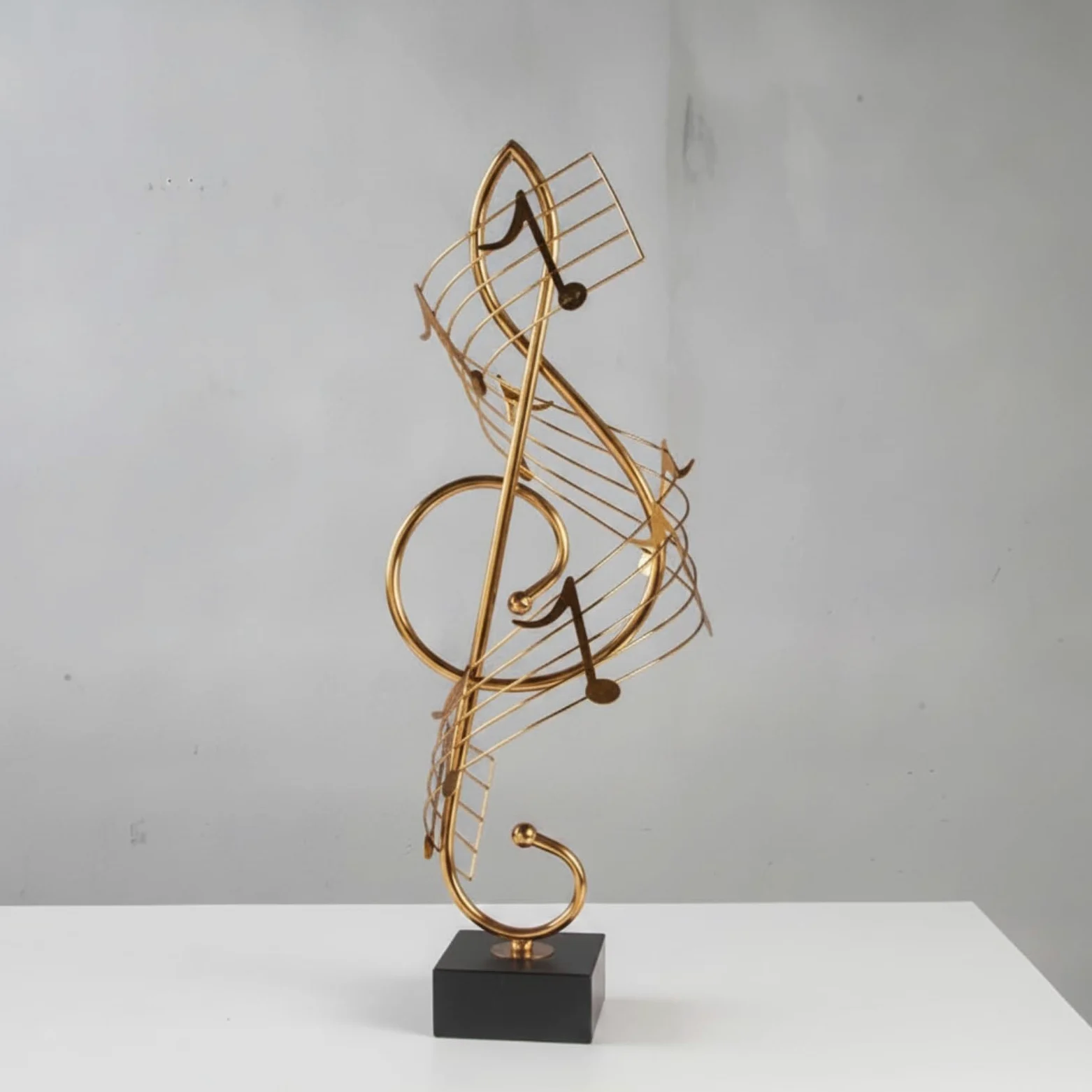 Nota Musicale Decorativa Scultura Statua Ornamento Figurina in Accenti Sagomati E Base Stabile Estetica Minimal Ricercata Adatta a Creativo Reception, Nota Musicale Grande Dorata