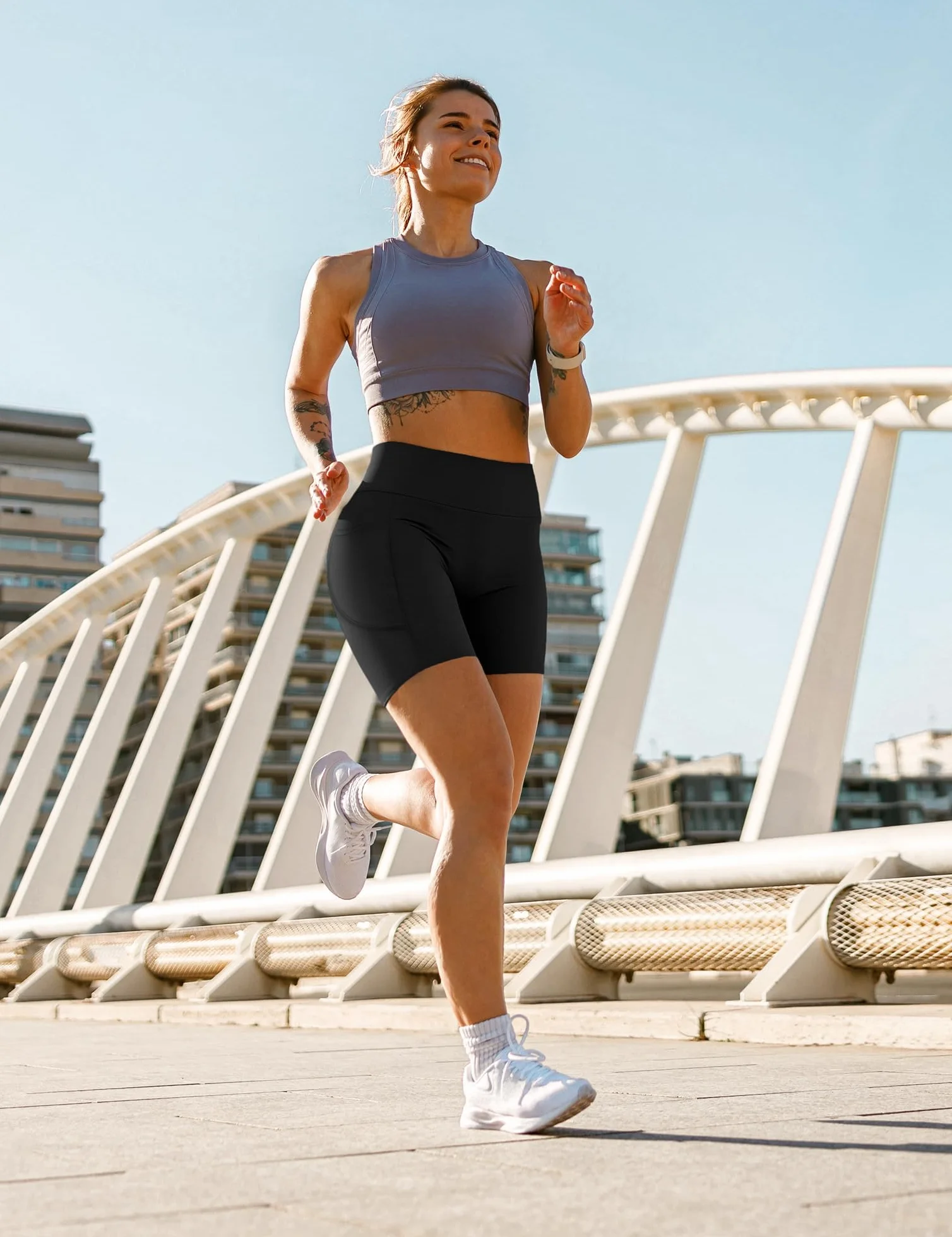 Yogaration Pantaloncini Palestra Donna Vita Alta con Tasche Push up Senza Cuciture Yoga Fitness Gym