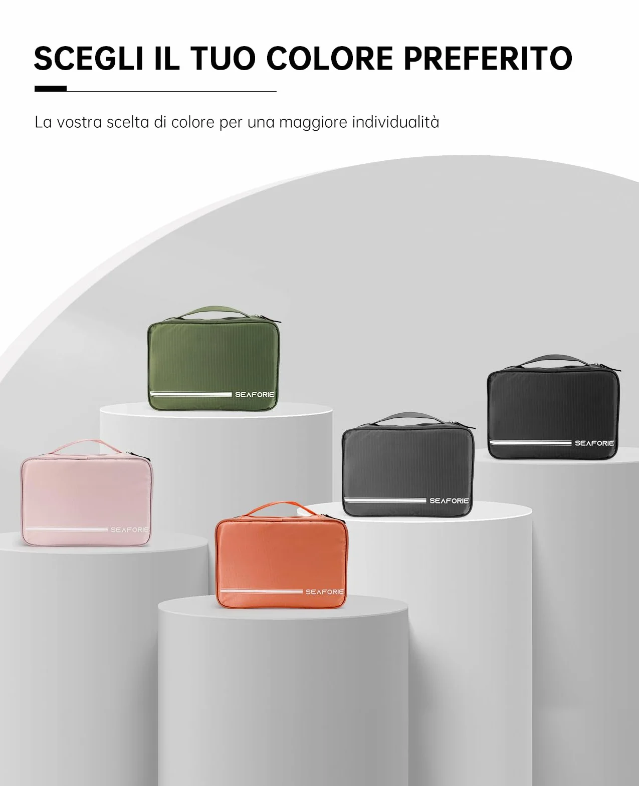 Beauty Case da Viaggio Impermeabile 4 in 1 per Donna, Grande Borsa da Toilette da Appendere
