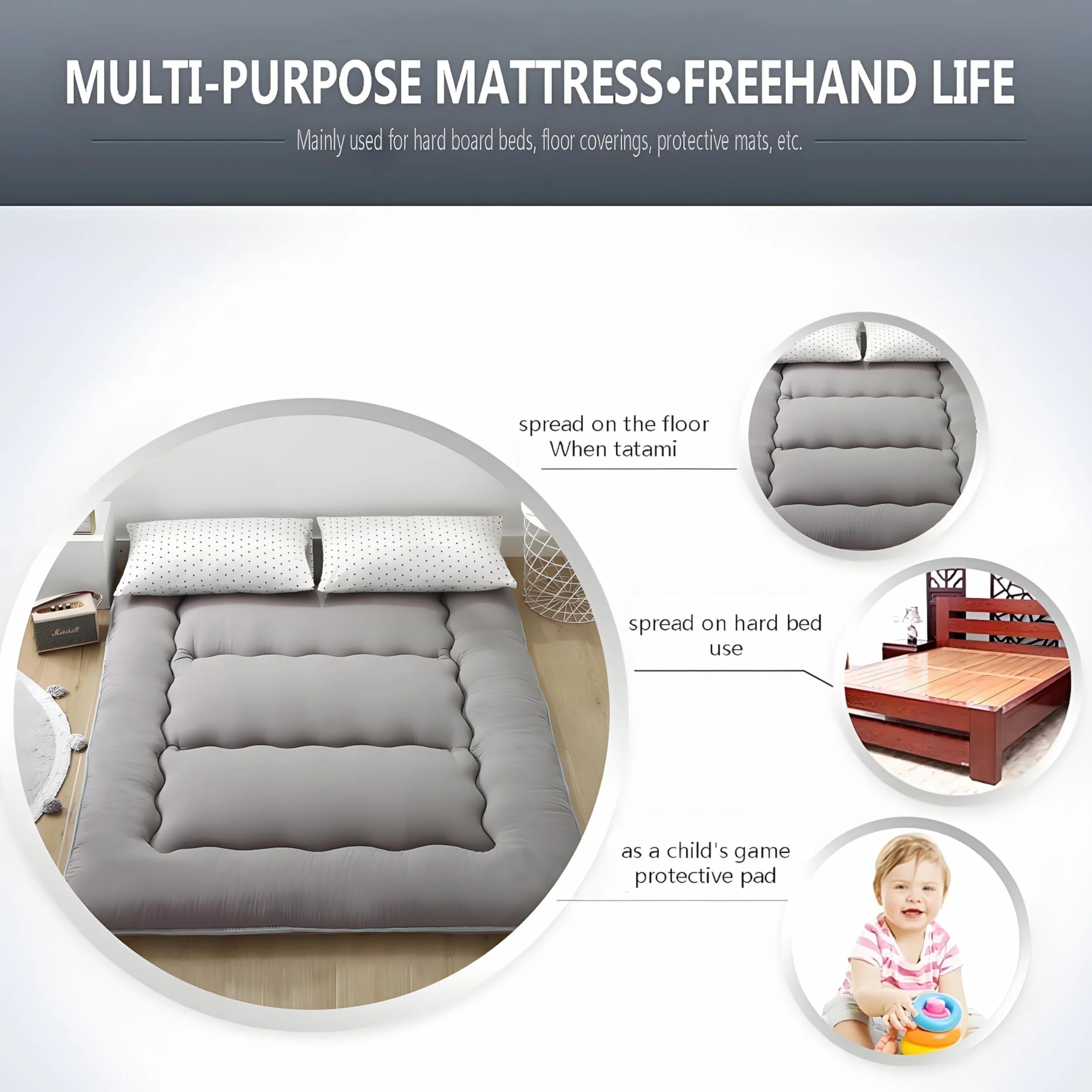 Materassi Da Terra, Materasso Futon Pieghevole Arrotolabile, Materasso Tatami Spesso Giapponese, Antiscivolo E Traspirante, Per Dormitorio Domestico(90 x 190 cm)