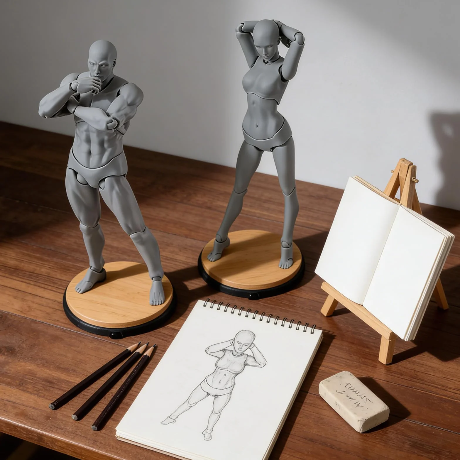 Manichini Flessibili per Artisti, Figure Umane Articolate Maschili e Femminili per Disegno