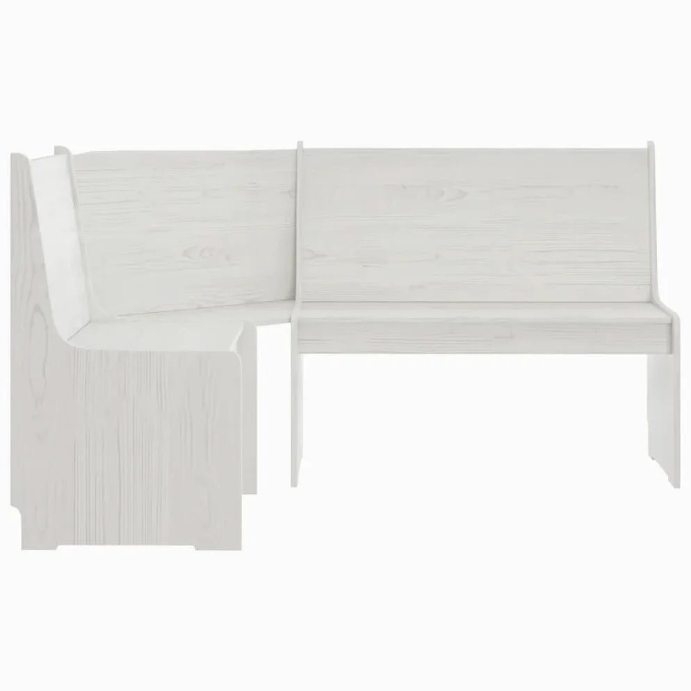 vidaXL Panca Angolare 151 cm in Pino Massello Bianco
