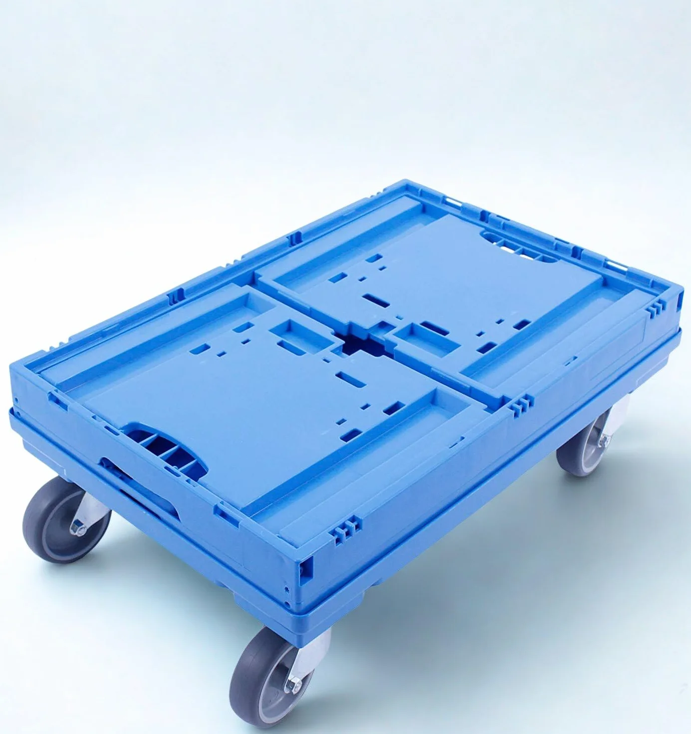 Carrello trasportabile 300 kg 4 ruote girevoli Made in Germany TÜV blu