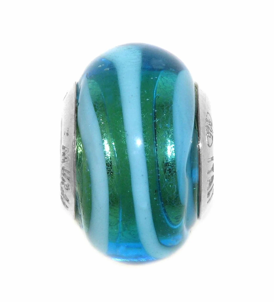 Venetiaurum Charm In Vetro Originale Di Murano E Argento 925 Gioiello Made In Italy