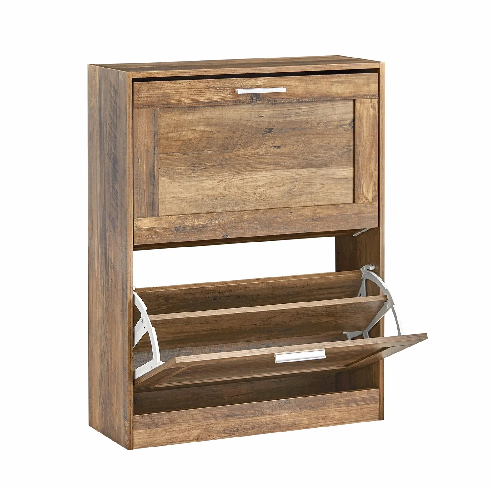 Scarpiera Salvaspazio Slim SoBuy 2 Ribalte 12 Paia 60x25x80cm Noce FSR137-F